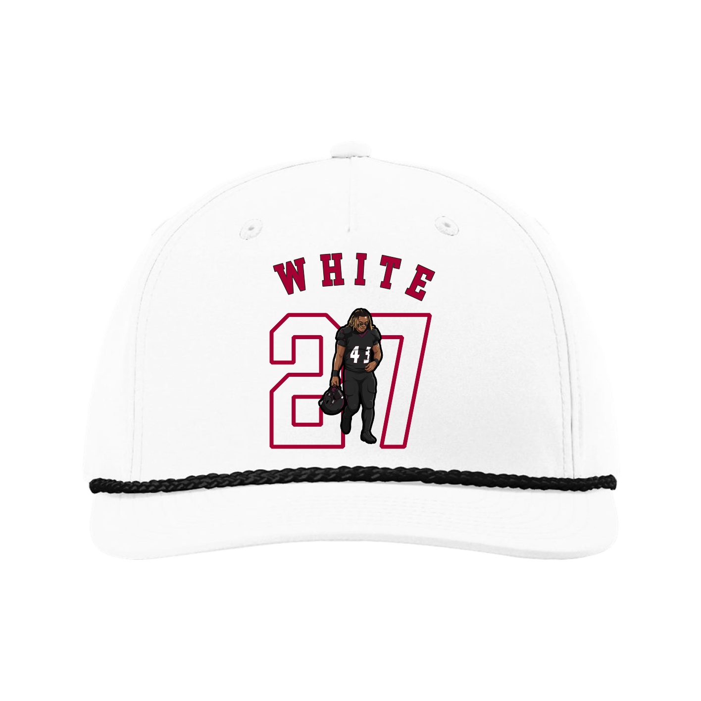 Five-Panel Classic Rope Cap — Shirsey Arch in White