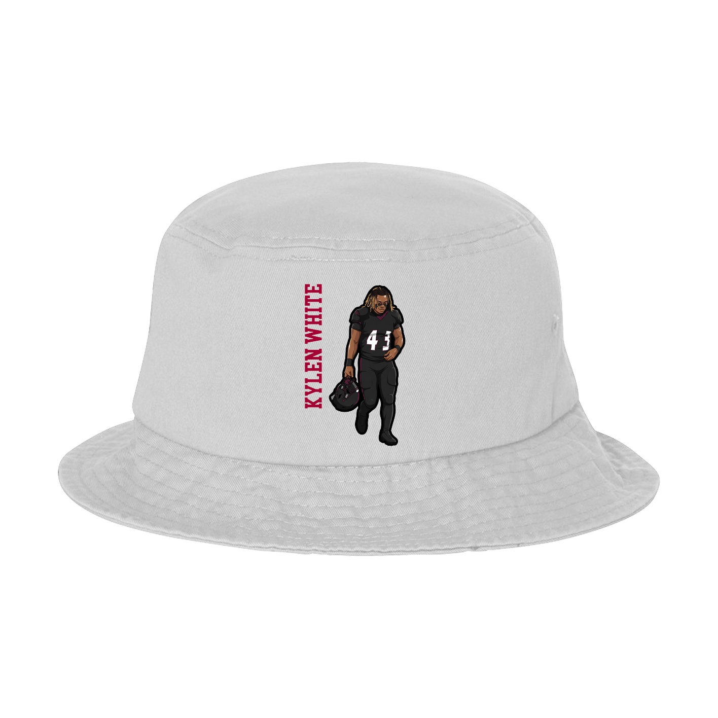 Bucket Cap — Name Vertical in White