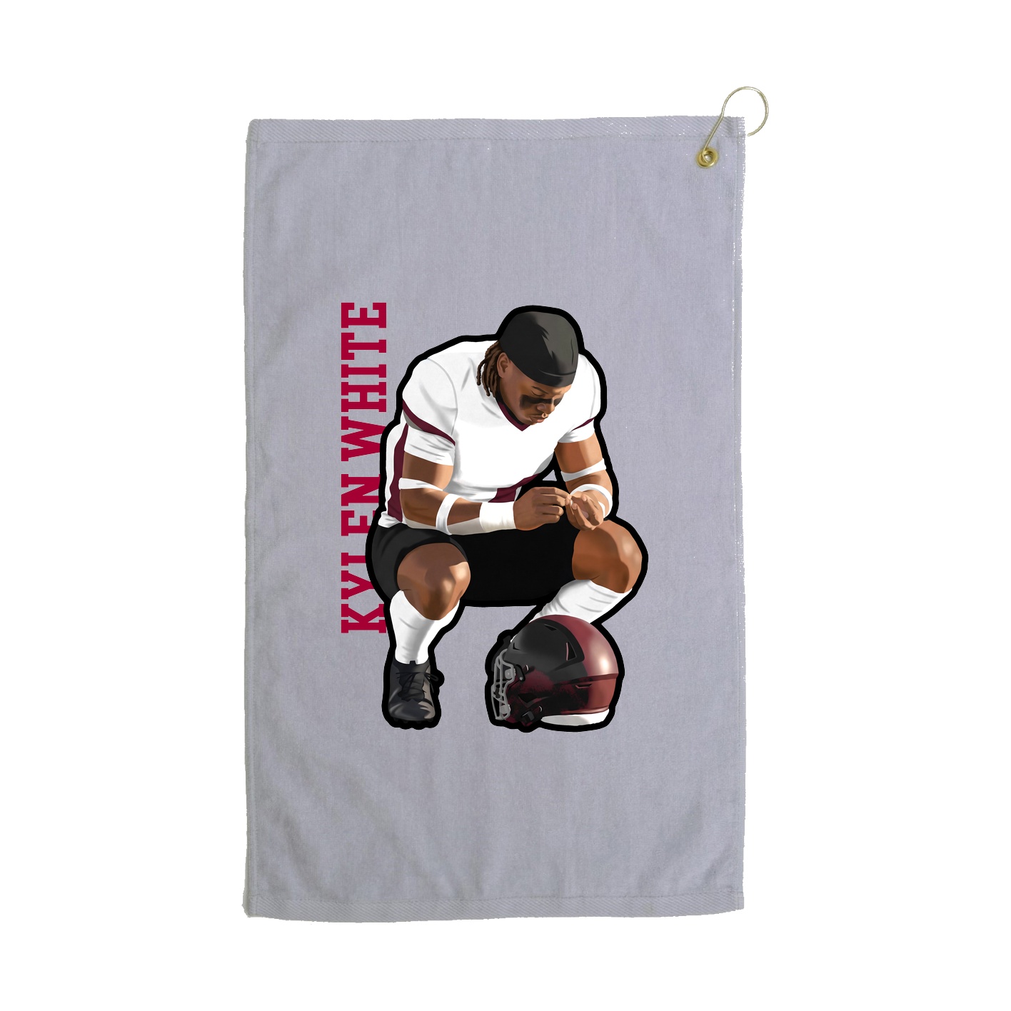 Golf Towel — Name Vertical in Grey