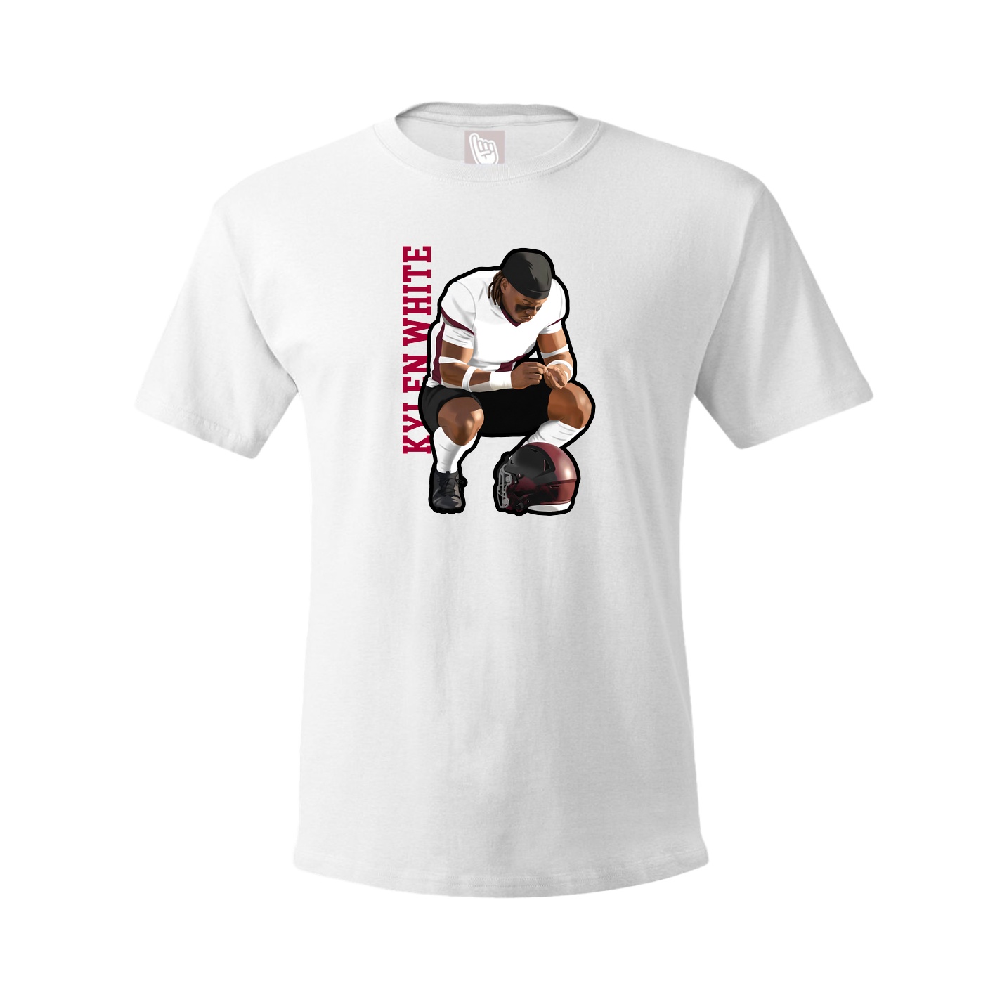 Tee — Name Vertical in White