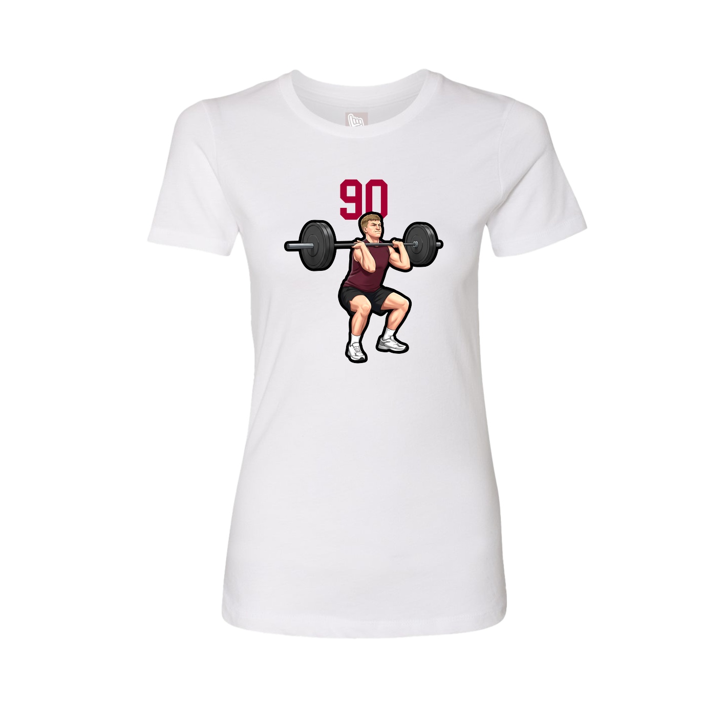 Fitted Women's Tee — Number Top in White