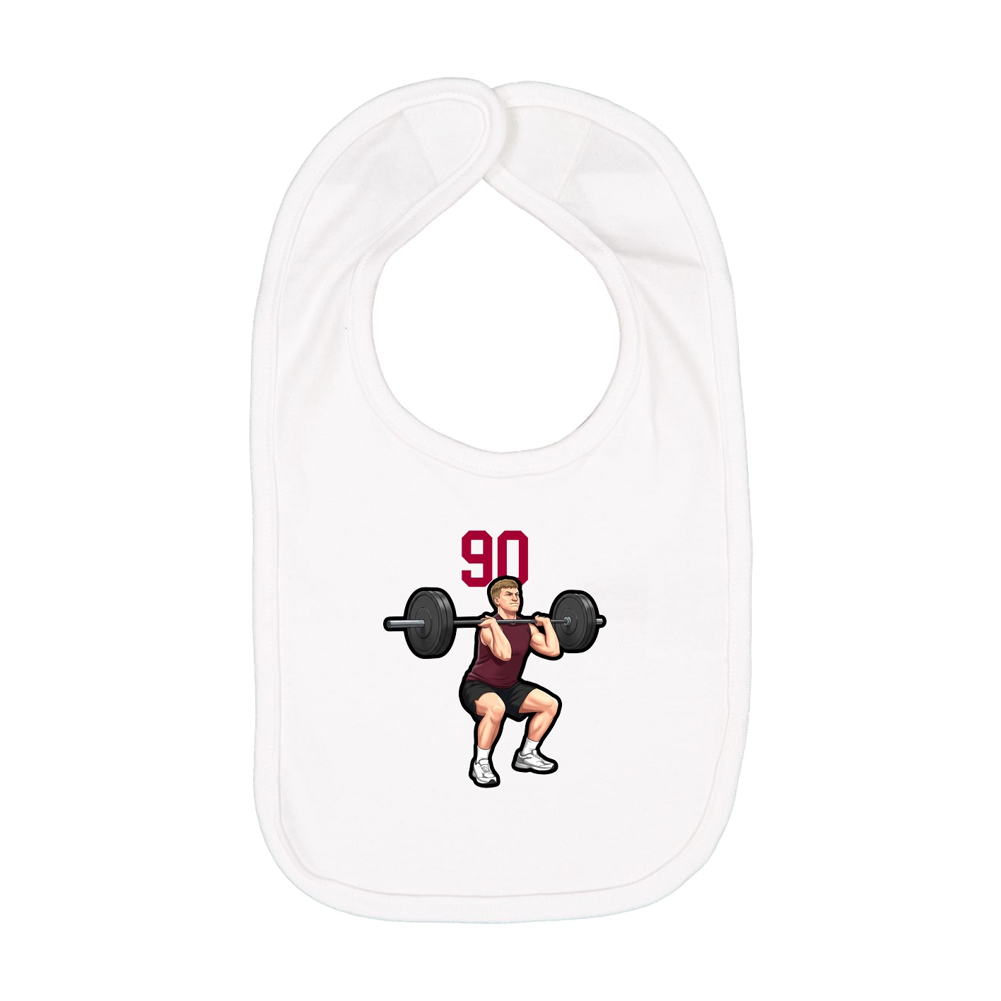 Infant Bib — Number Top in White