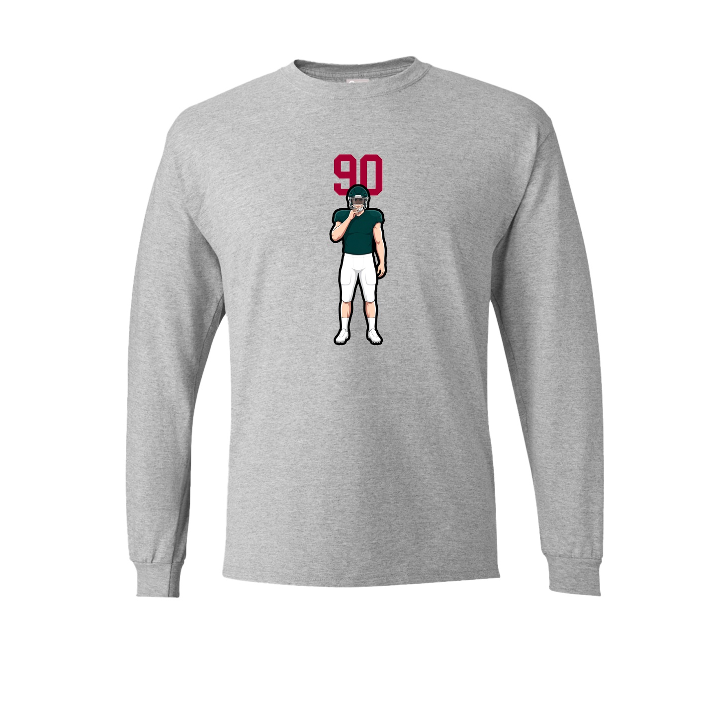 Long Sleeve Tee — Number Top in Grey