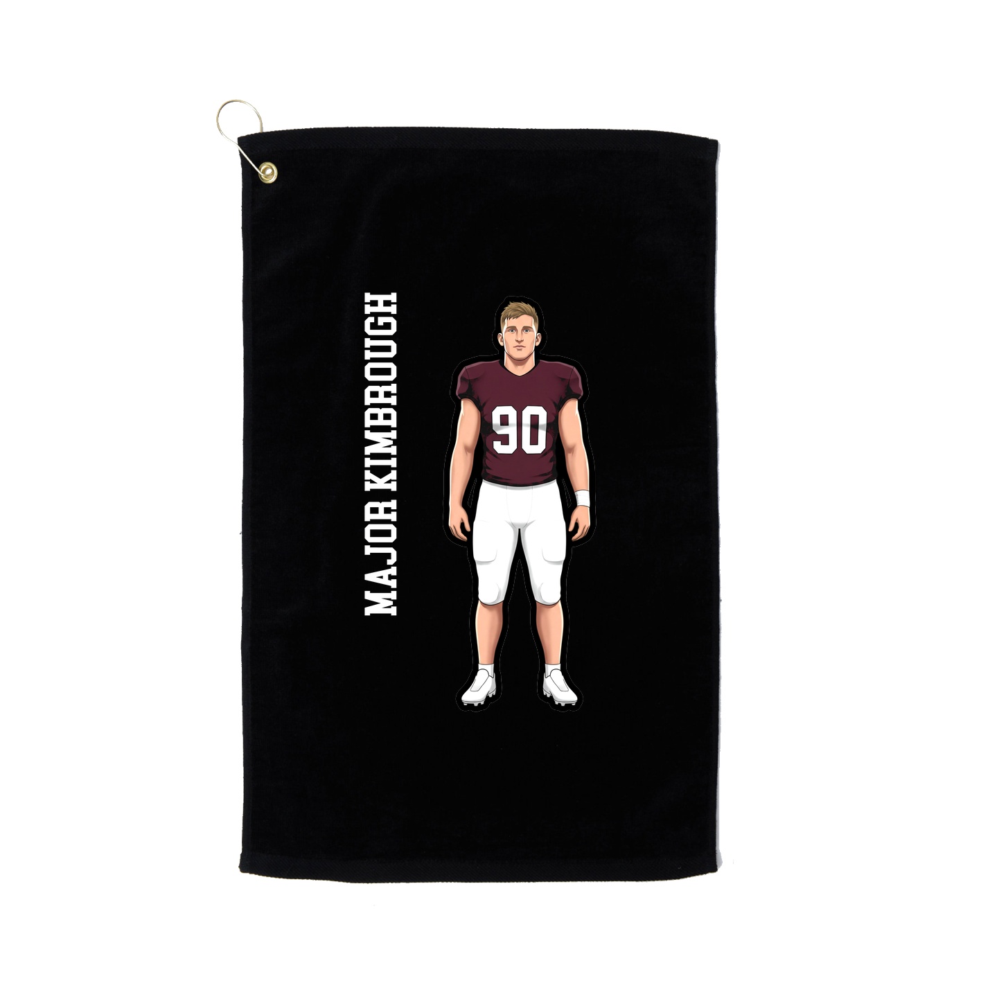 Golf Towel — Name Vertical in Black