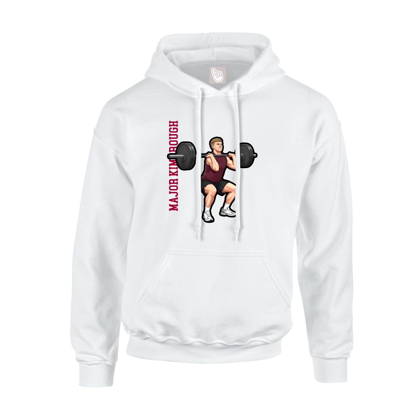 Youth Hoodie — Name Vertical in White