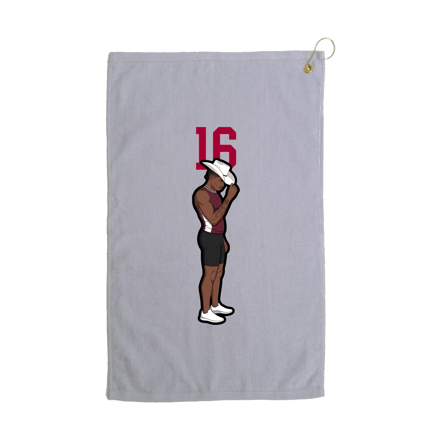 Golf Towel — Number Top in Grey