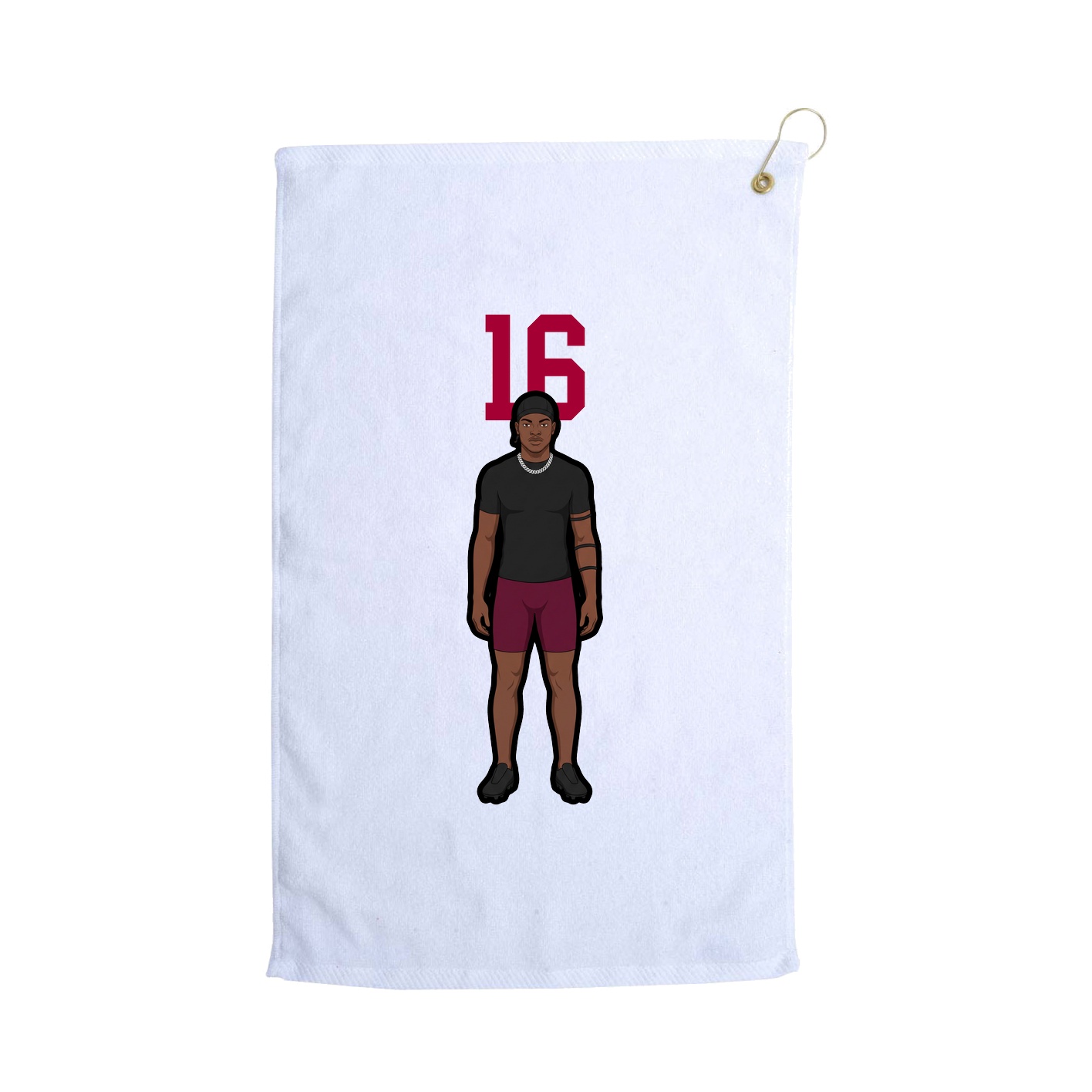 Golf Towel — Number Top in White