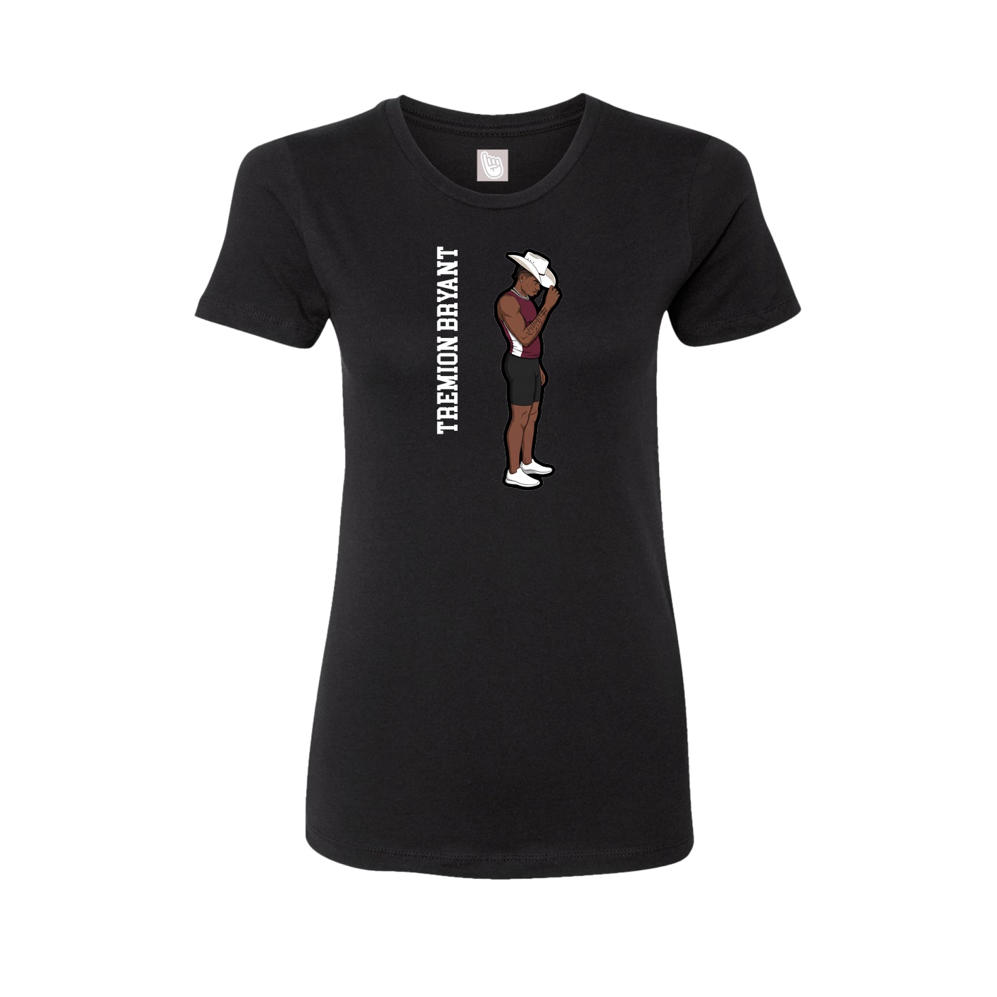 Fitted Women's Tee — Name Vertical in Black