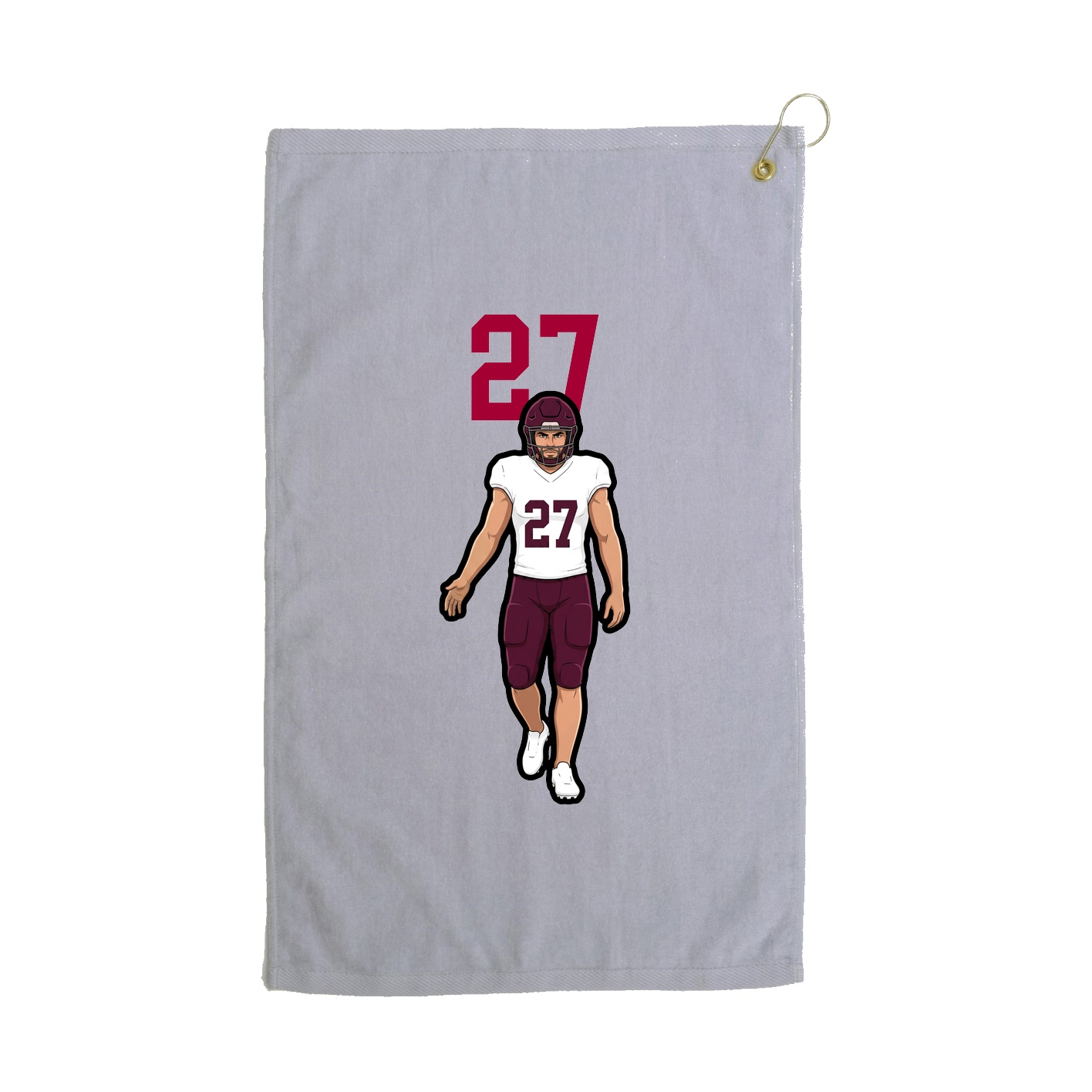 Golf Towel — Number Top in Grey