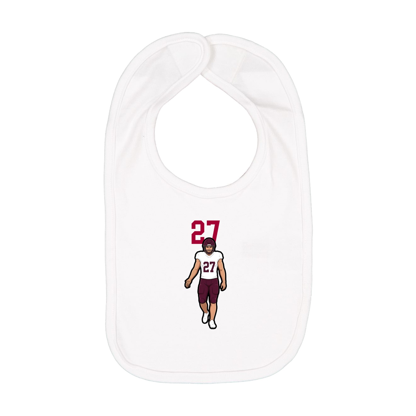 Infant Bib — Number Top in White