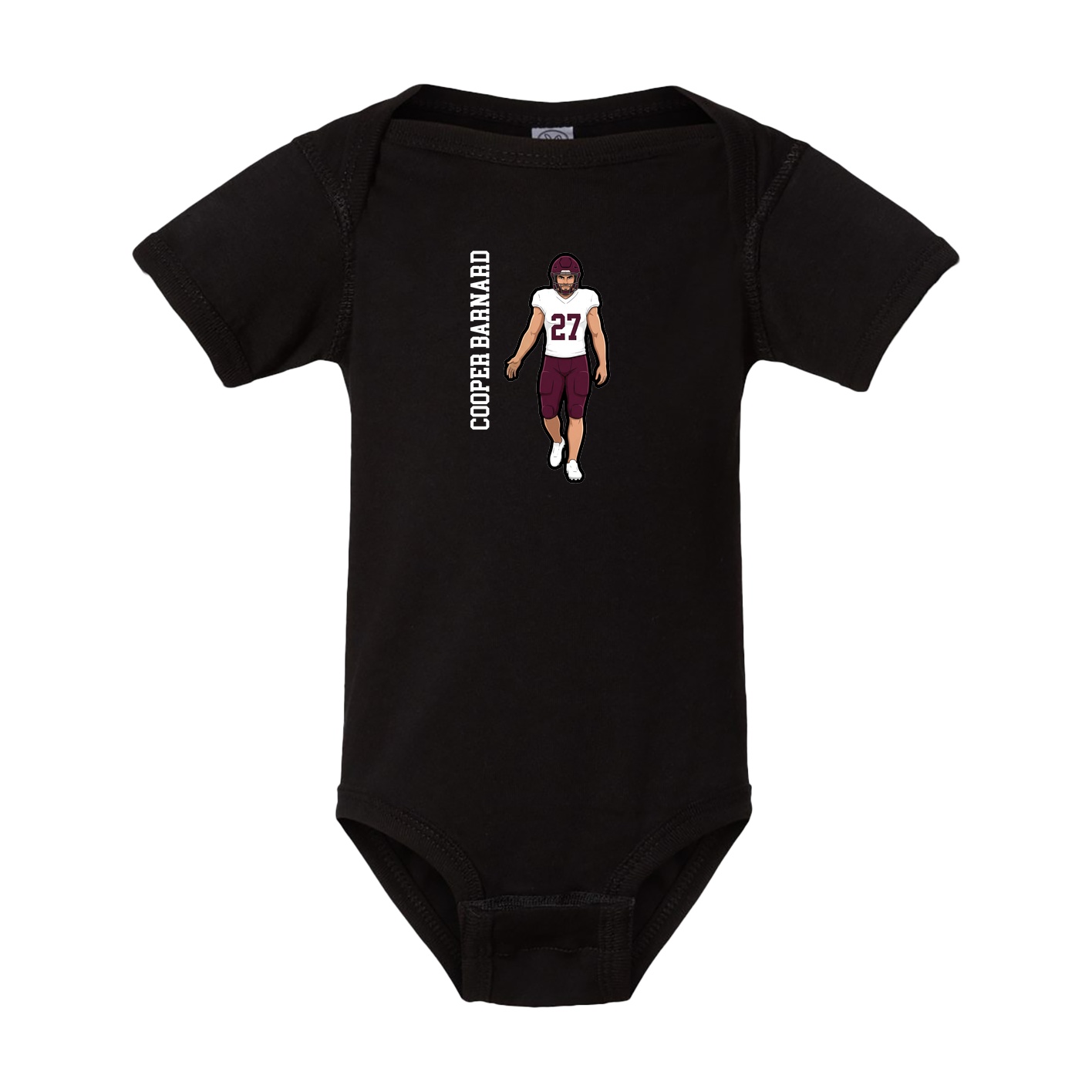 Baby Onesie — Name Vertical in Black