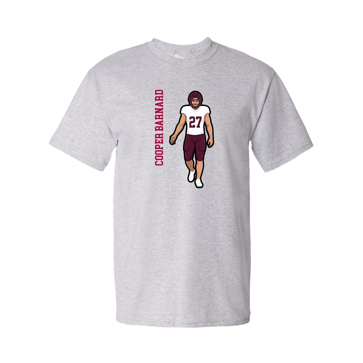 Tee — Name Vertical in Grey