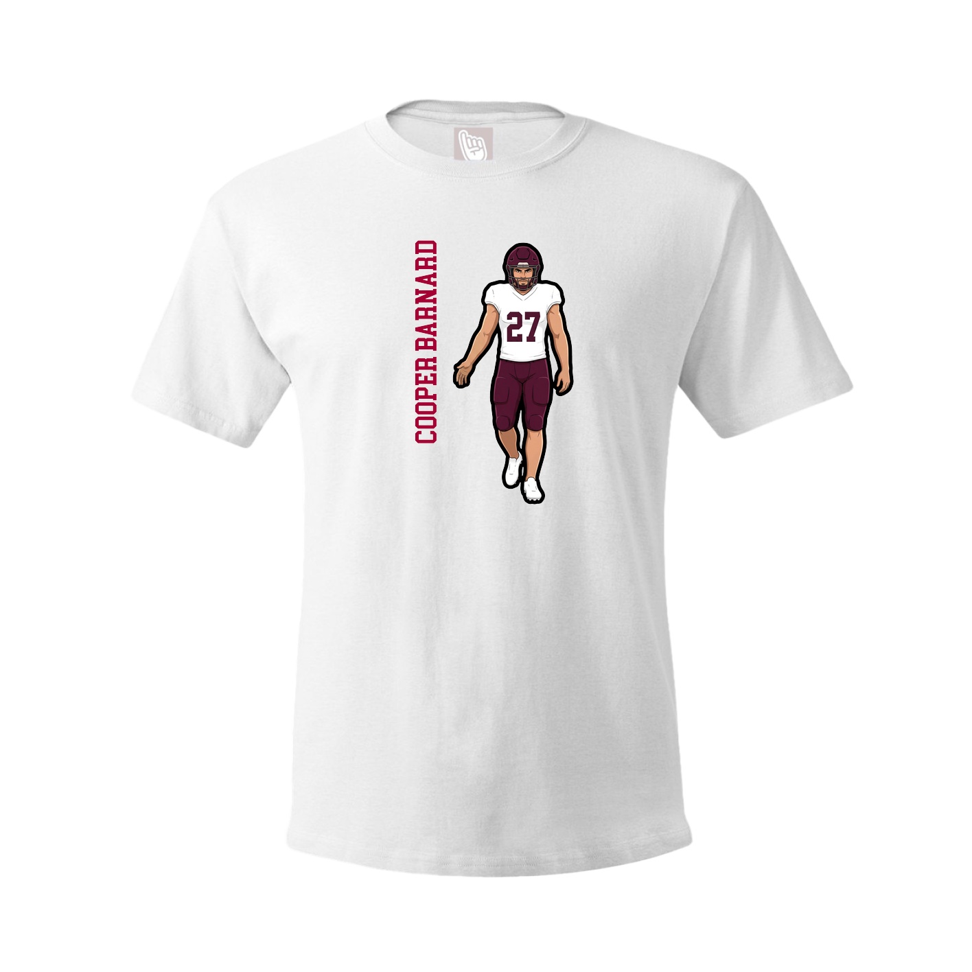Youth Tee — Name Vertical in White