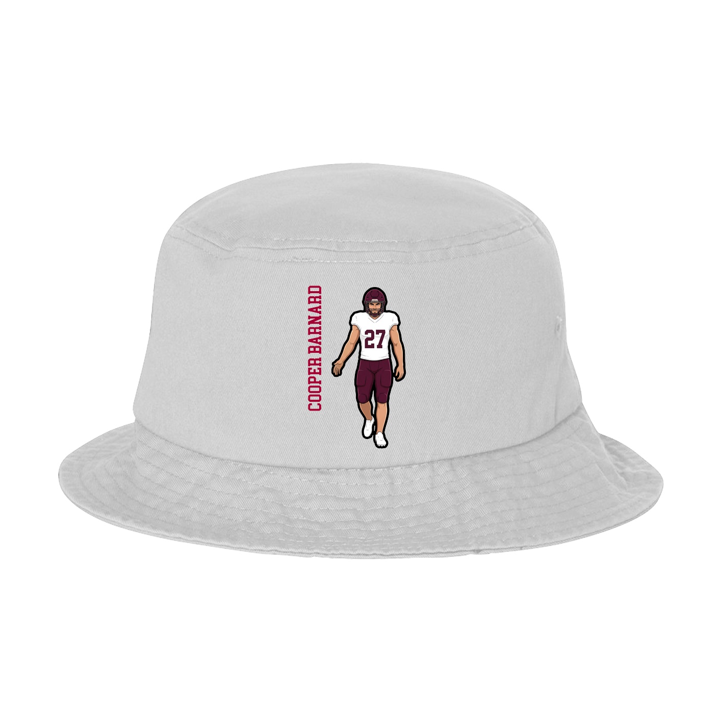 Bucket Cap — Name Vertical in White