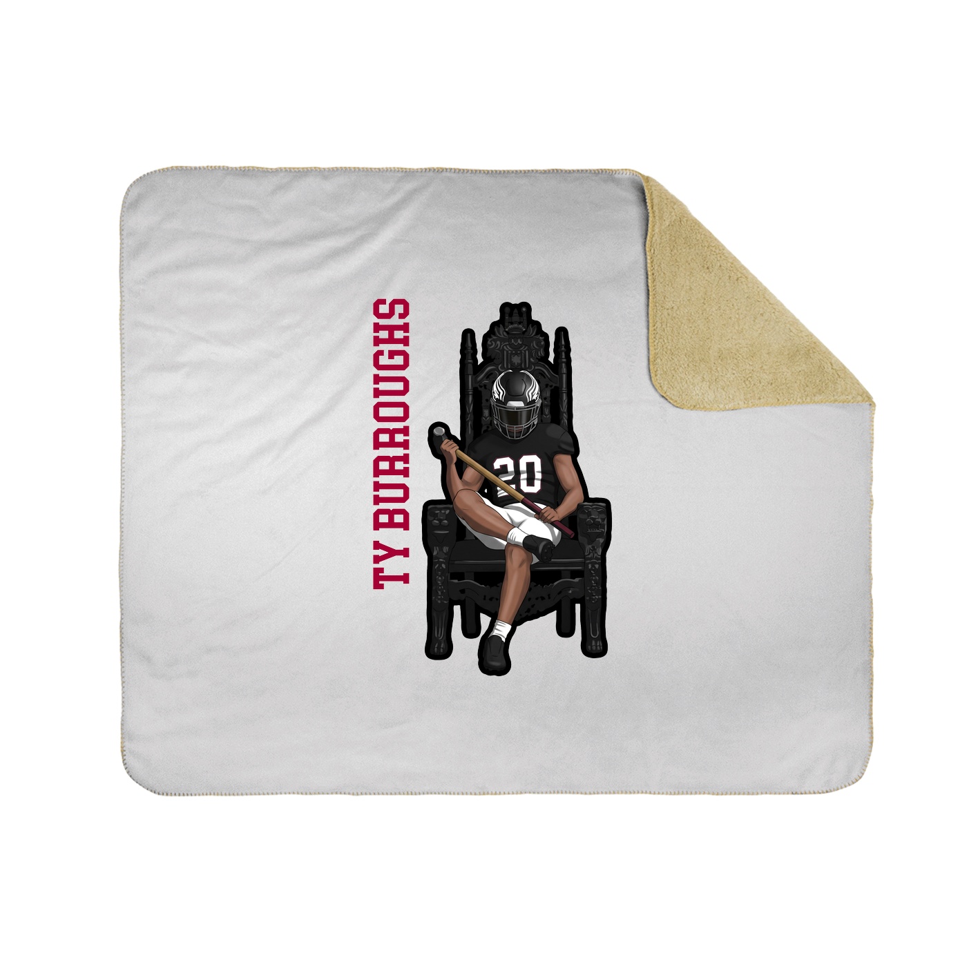 Throw Blanket — Name Vertical in White