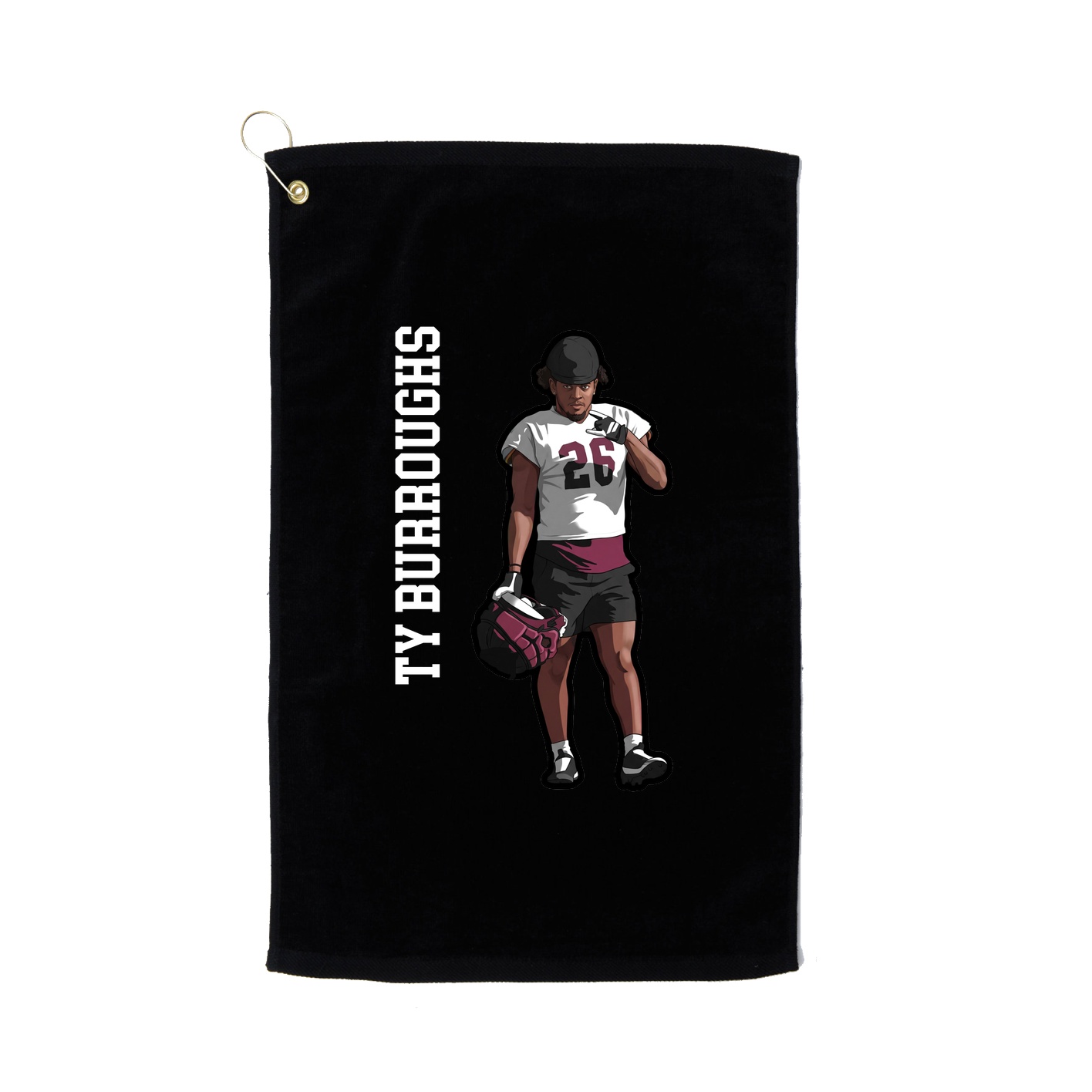 Golf Towel — Name Vertical in Black