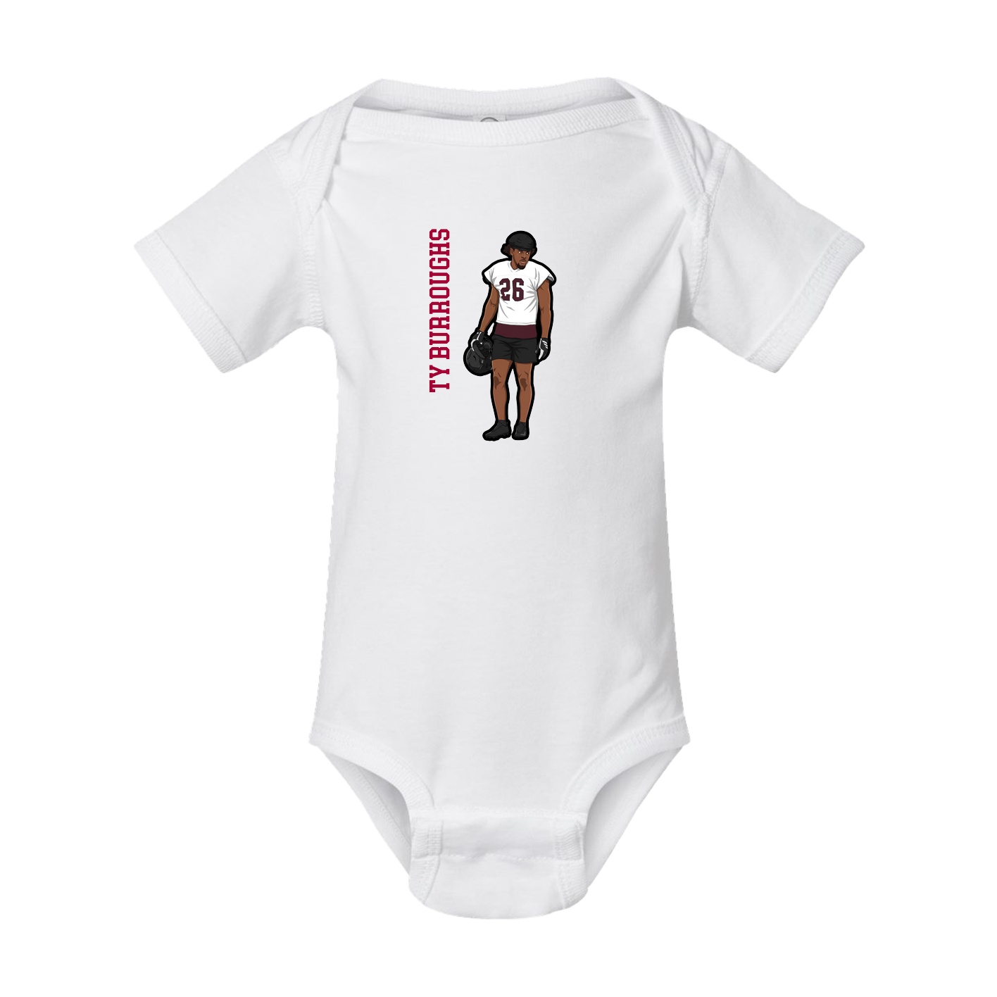 Baby Onesie — Name Vertical in White