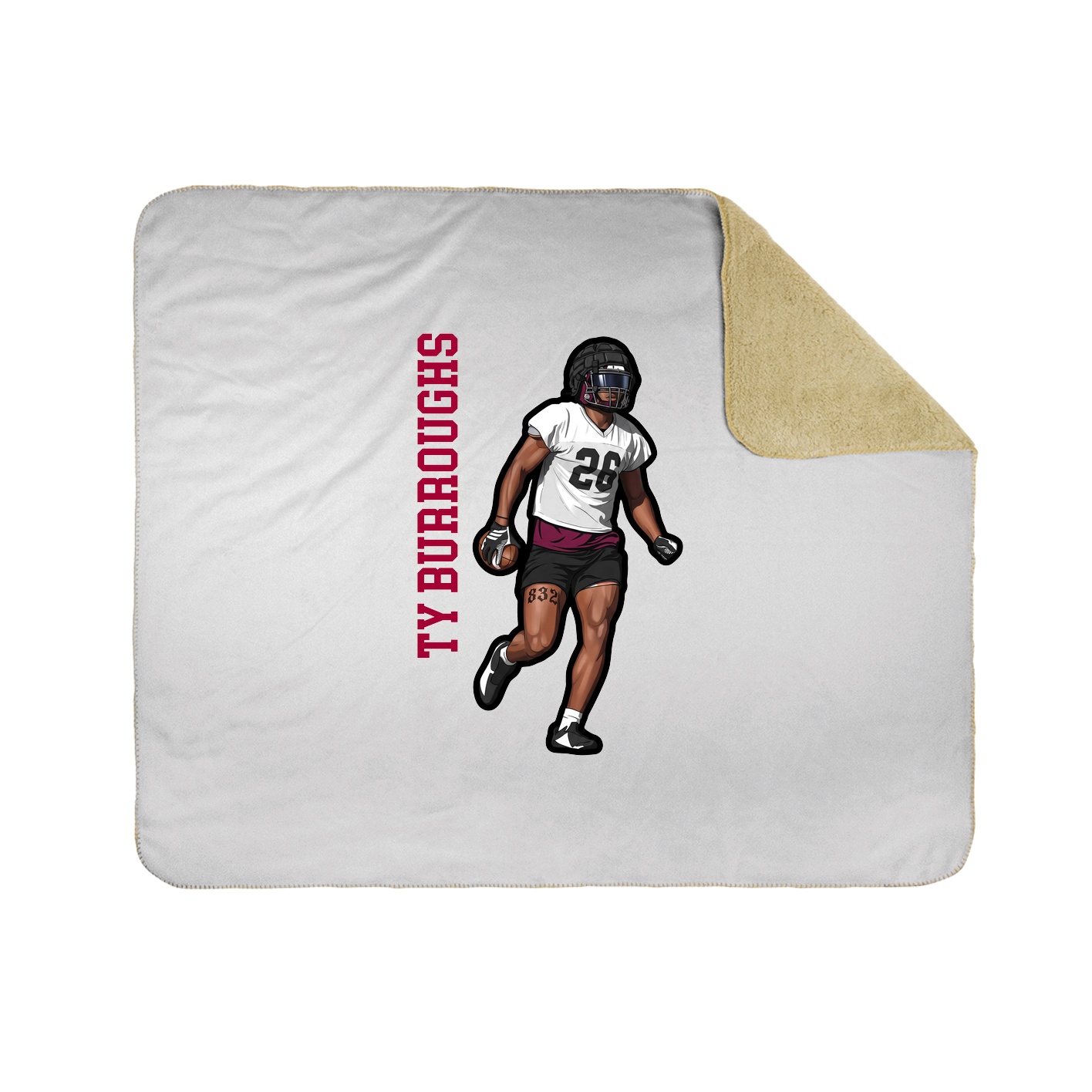 Throw Blanket — Name Vertical in White