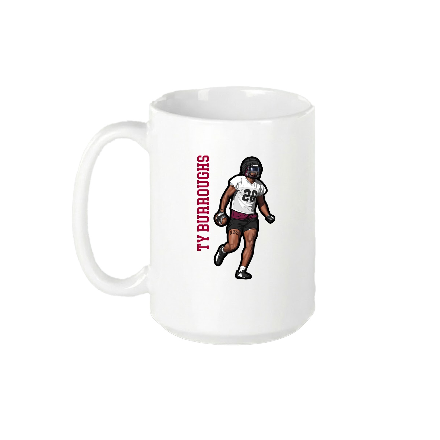 15oz Coffee Mug — Name Vertical in White