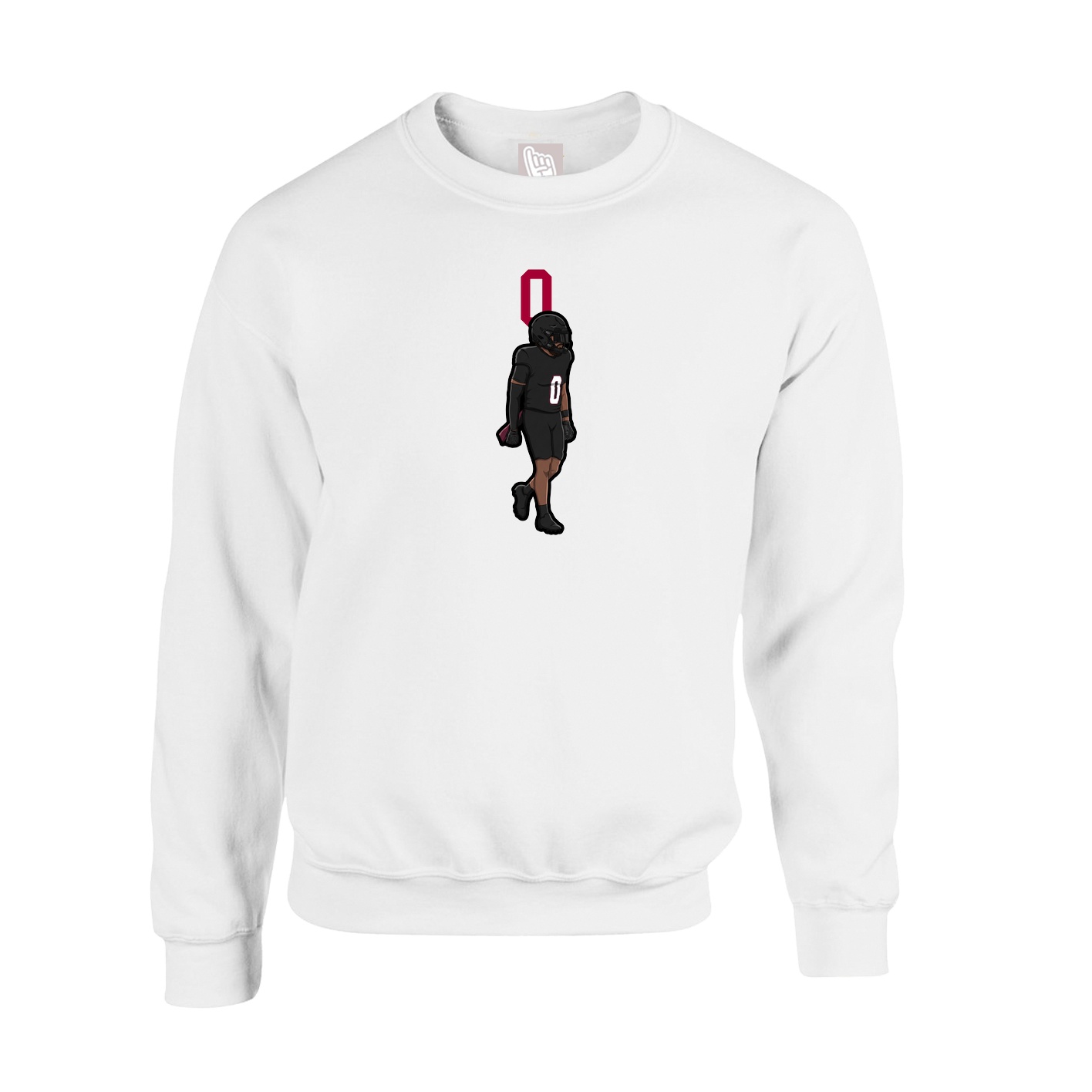 Fleece Crew — Number Top in White