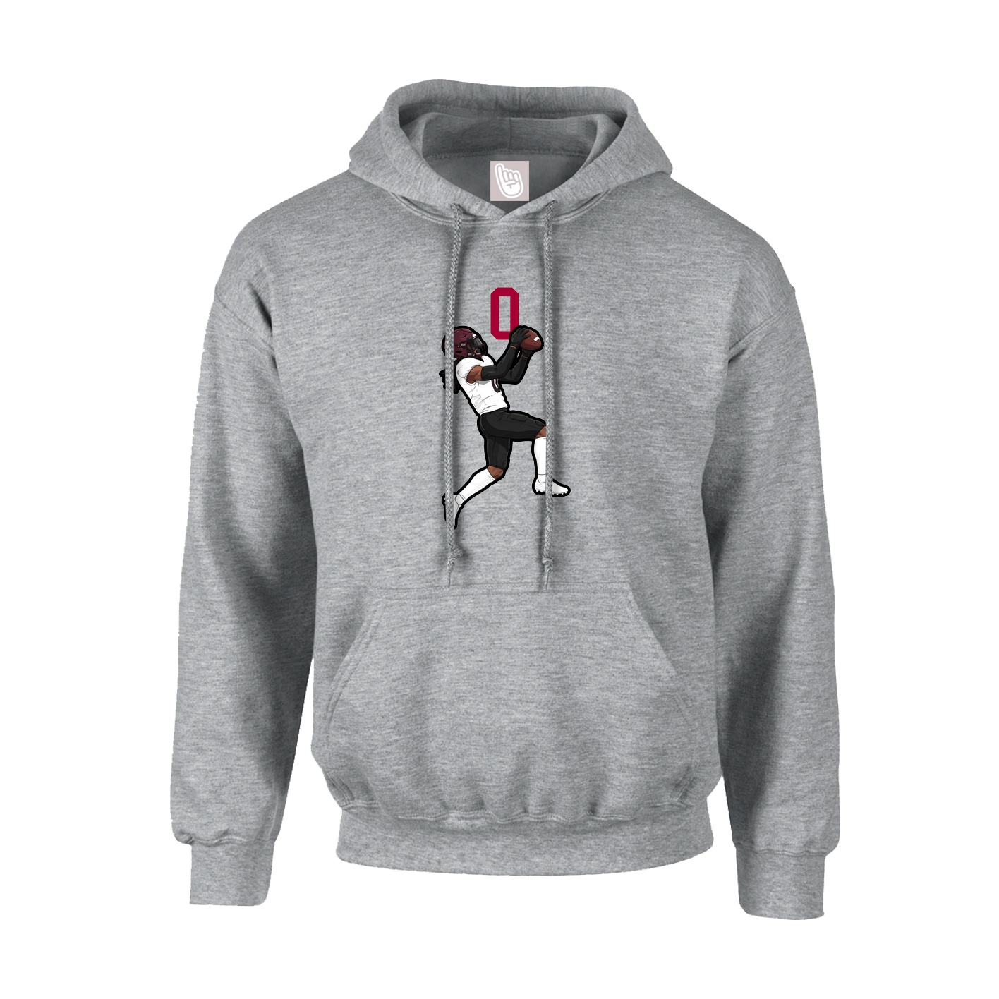 Hoodie — Number Top in Grey