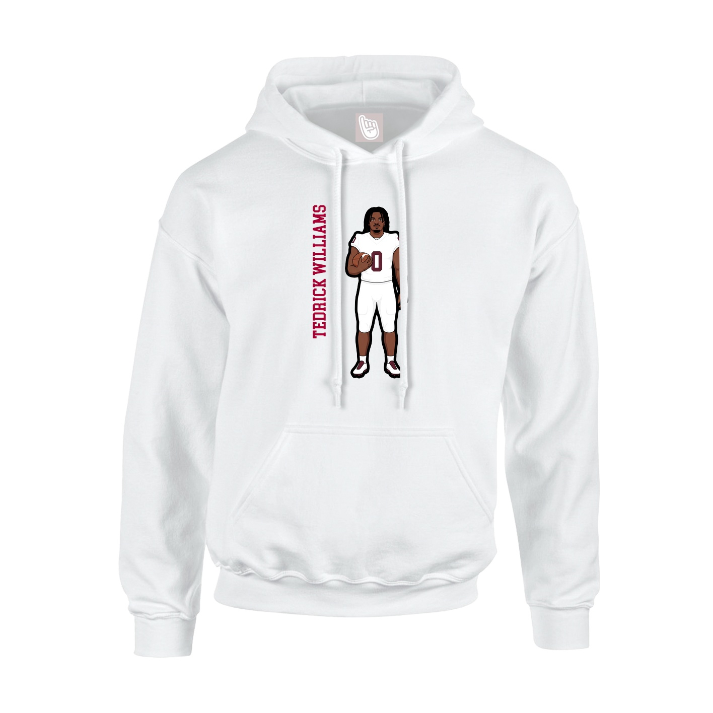 Youth Hoodie — Name Vertical in White