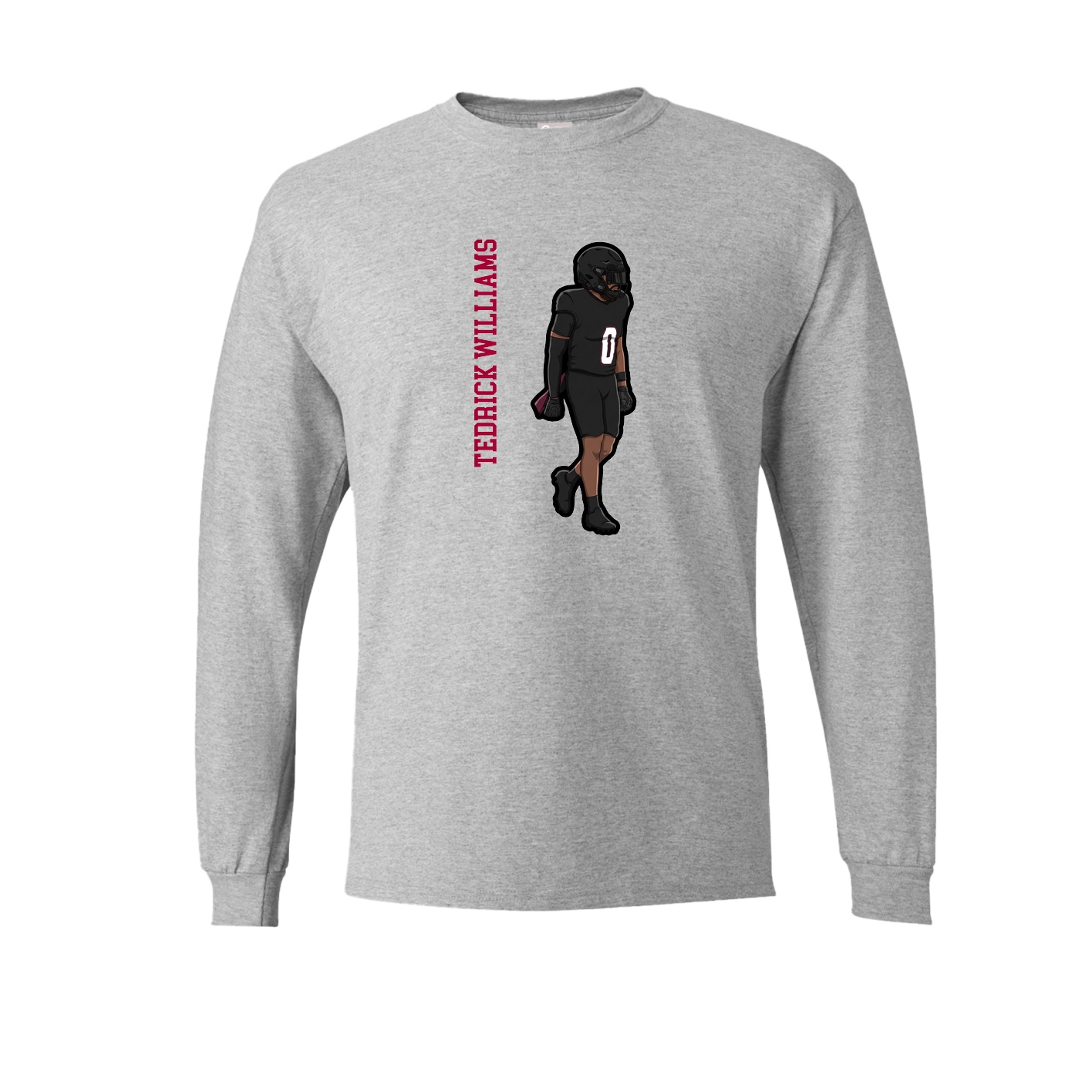 Long Sleeve Tee — Name Vertical in Grey