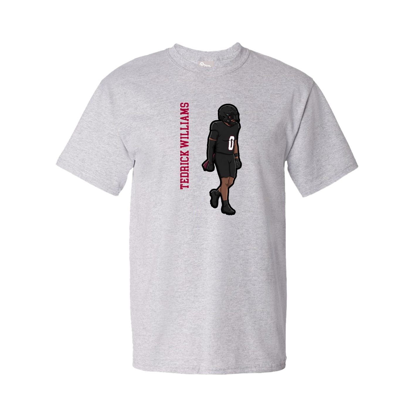 Youth Tee — Name Vertical in Grey