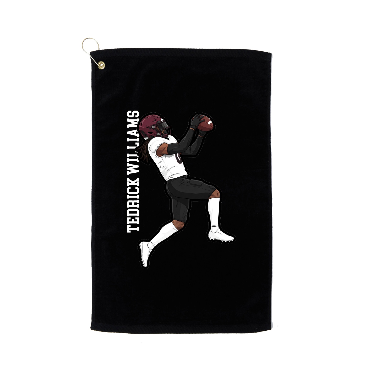 Golf Towel — Name Vertical in Black