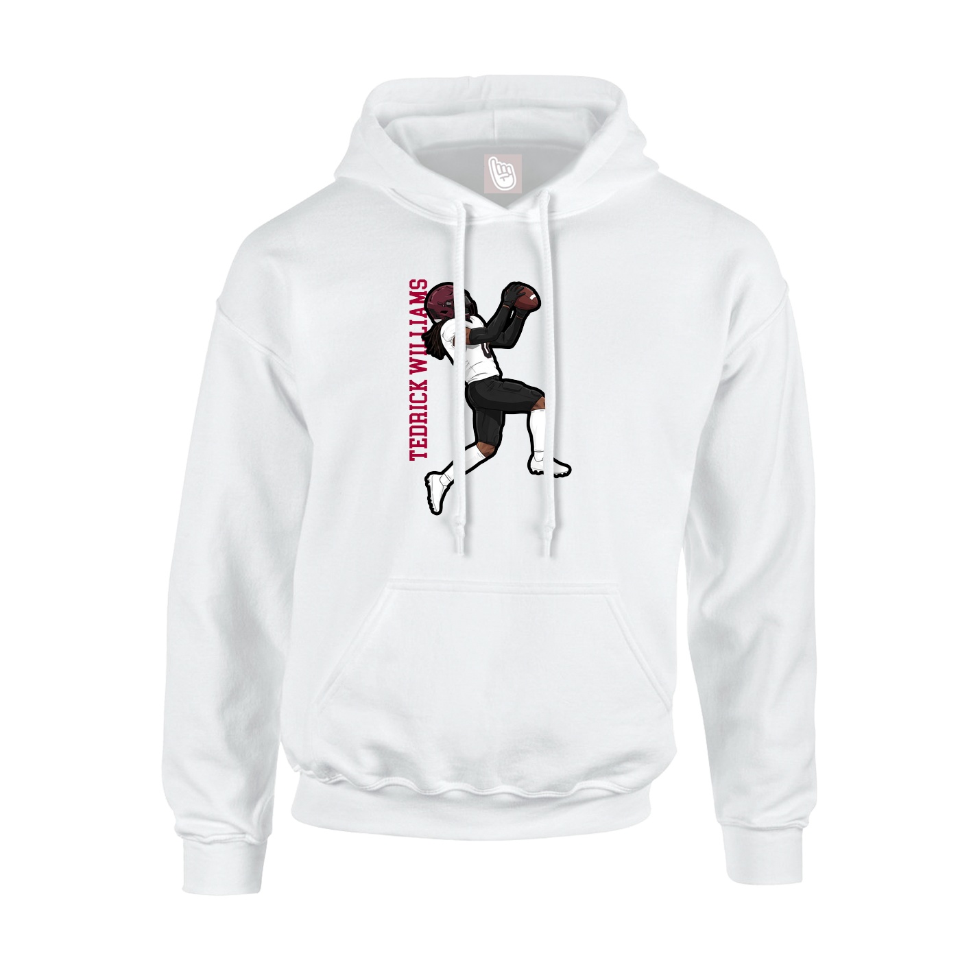 Youth Hoodie — Name Vertical in White
