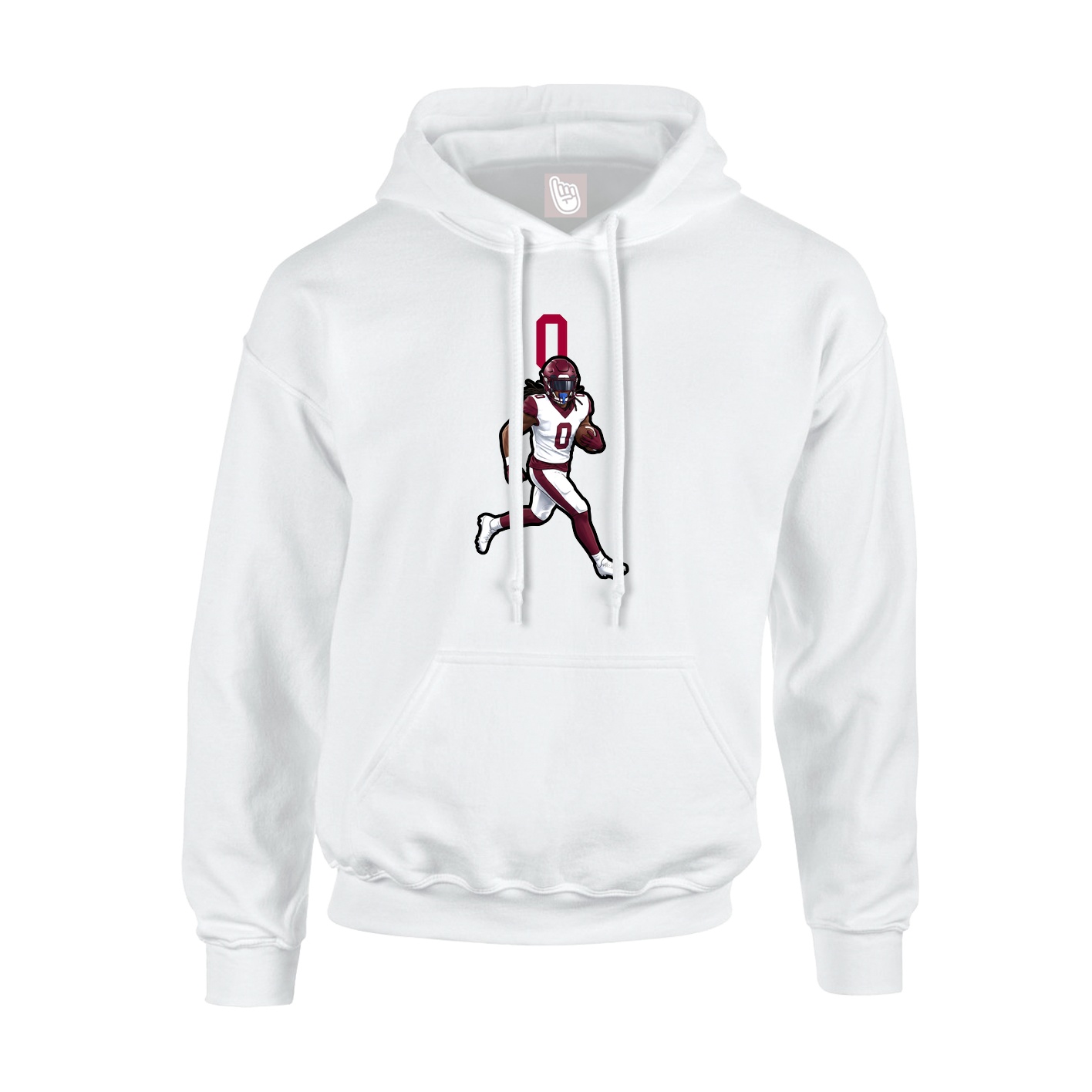 Youth Hoodie — Number Top in White