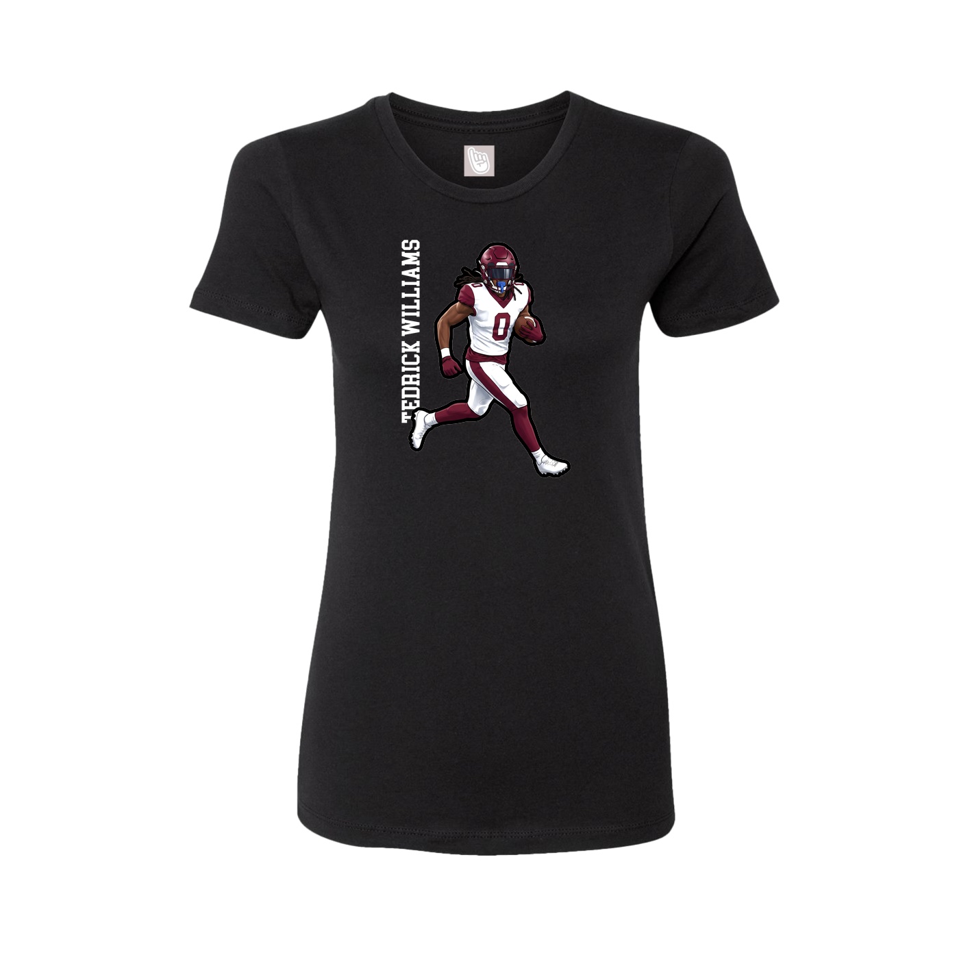 Womens Tee — Name Vertical in Black