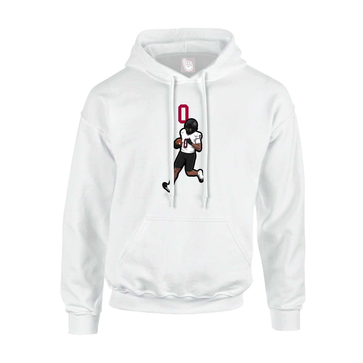 Youth Hoodie — Number Top in White