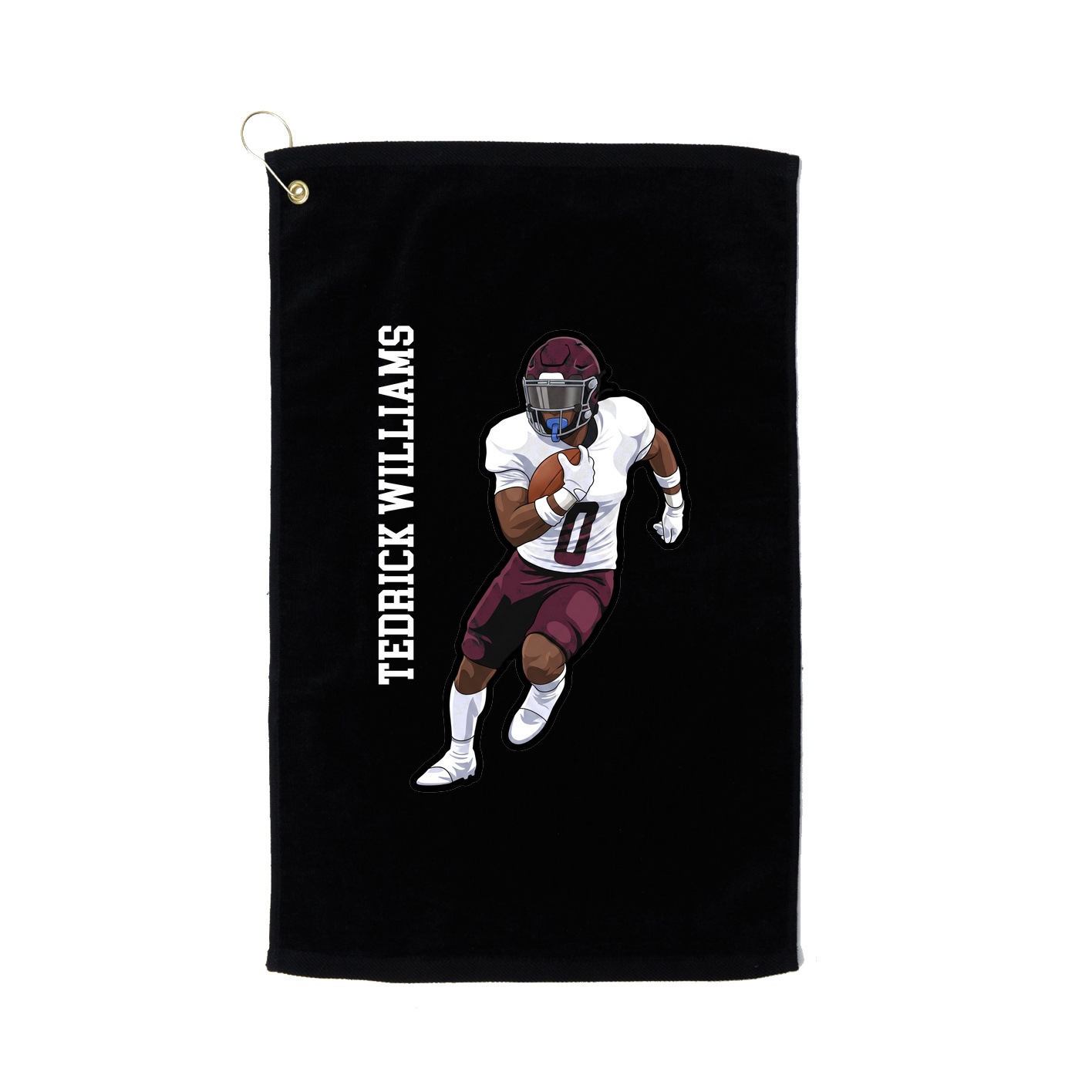 Golf Towel — Name Vertical in Black