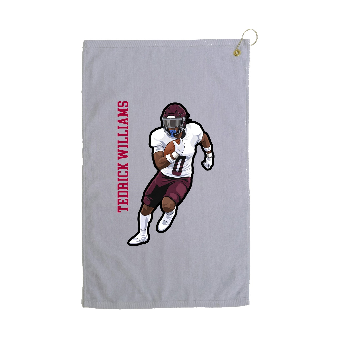 Golf Towel — Name Vertical in Grey