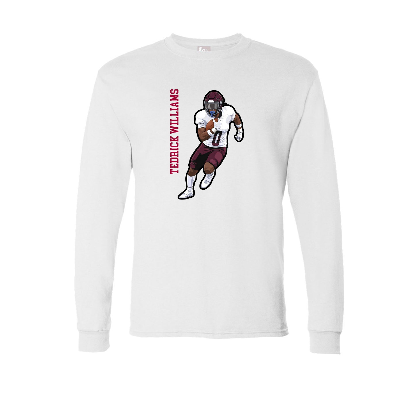 Long Sleeve Tee — Name Vertical in White