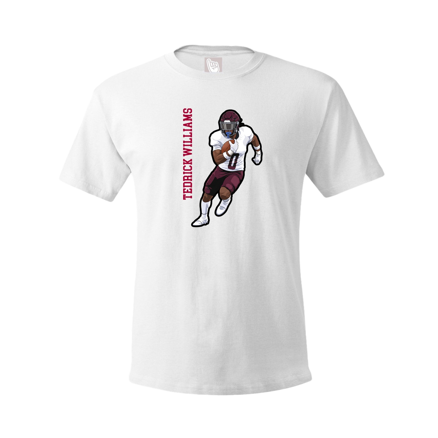 Youth Tee — Name Vertical in White