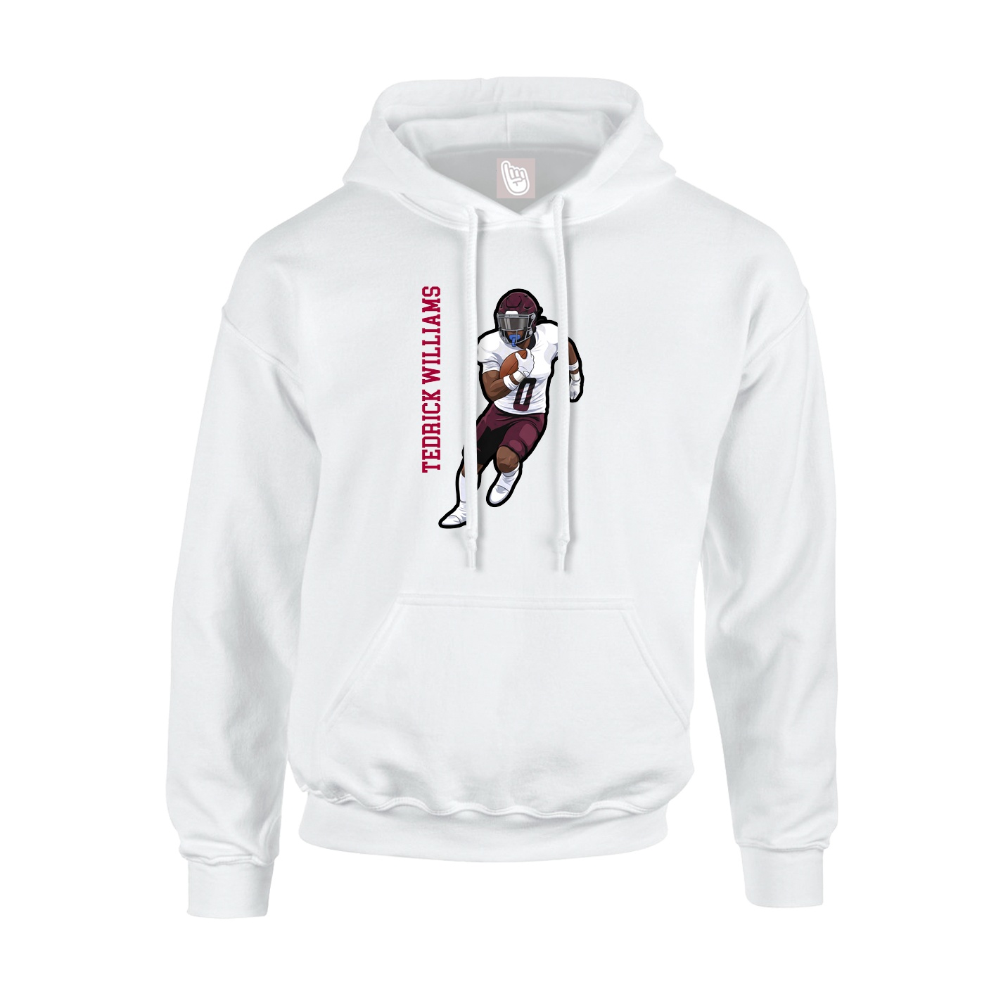 Hoodie — Name Vertical in White