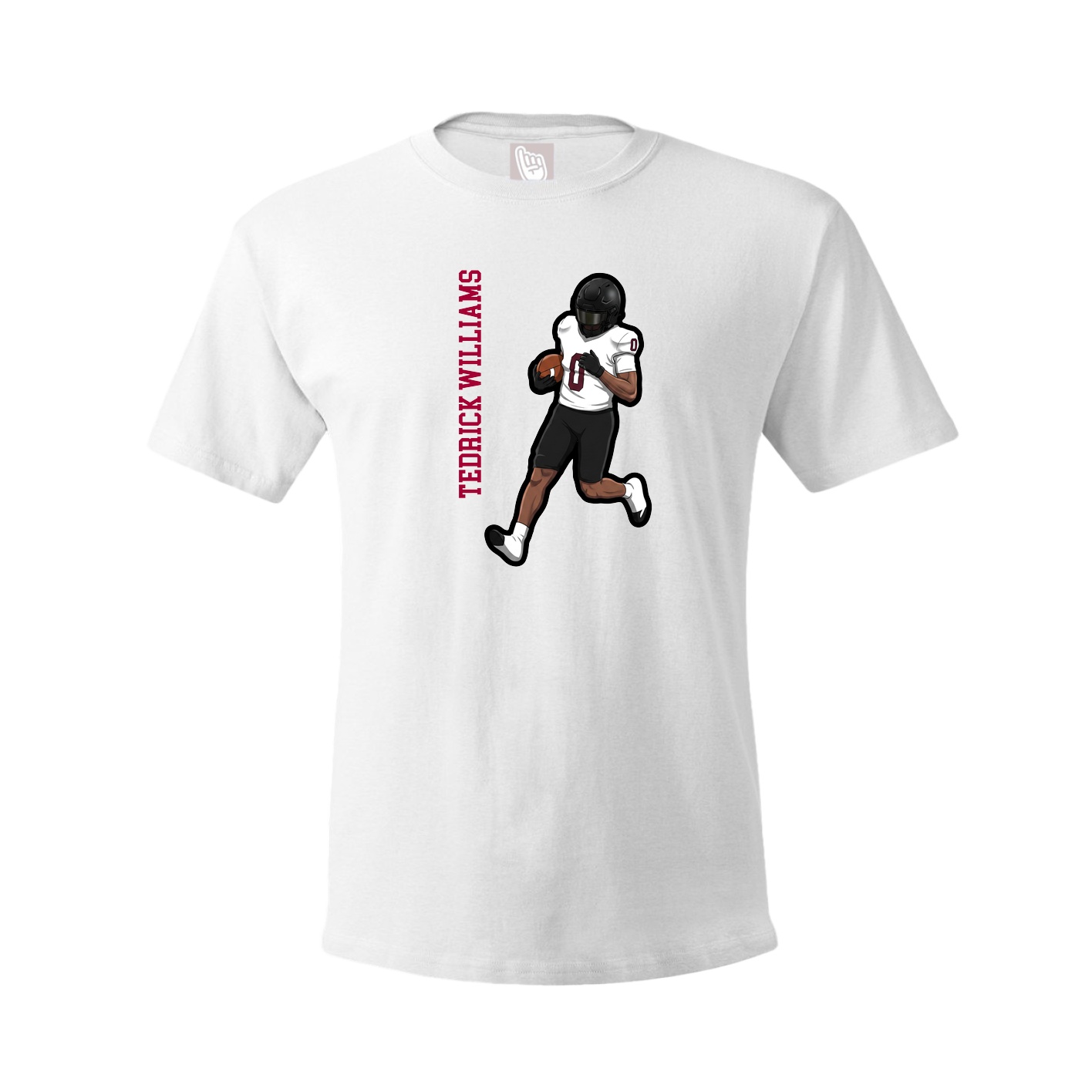 Youth Tee — Name Vertical in White