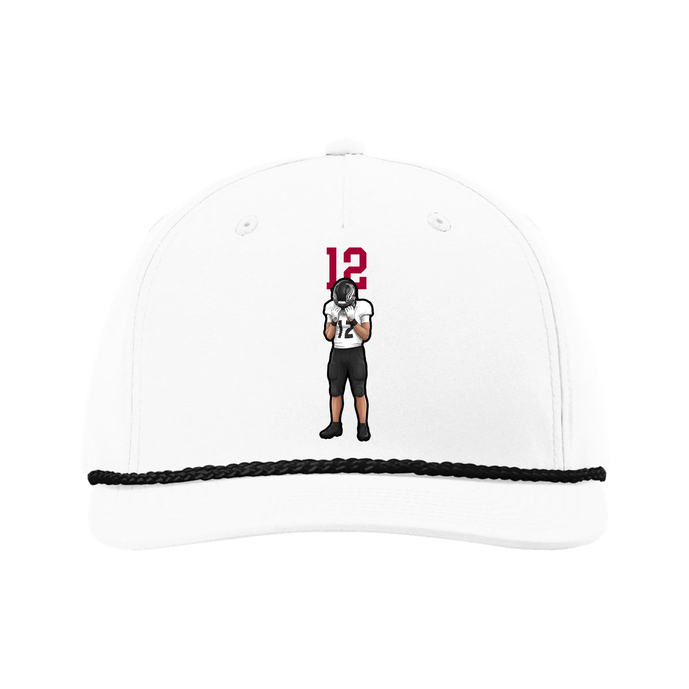Five-Panel Classic Rope Cap — Number Top in White