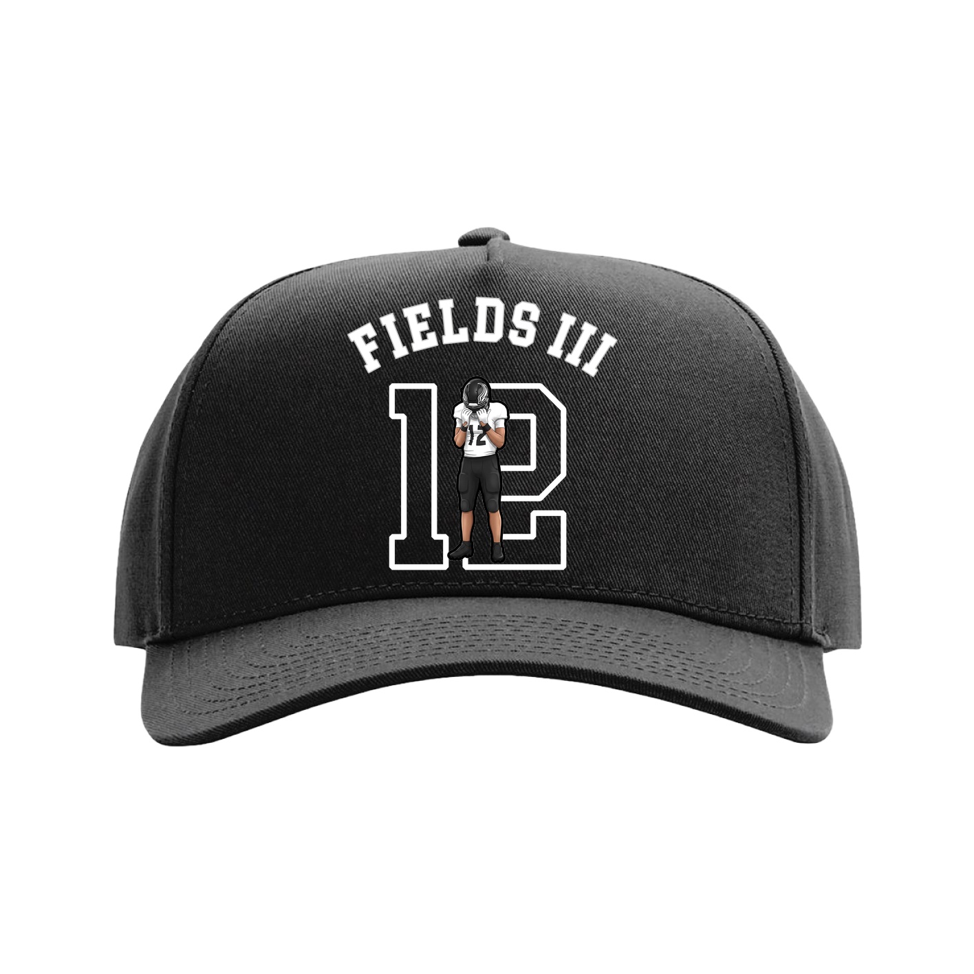 Full Fabric Five-Panel Champ Cap — Shirsey Arch in Black