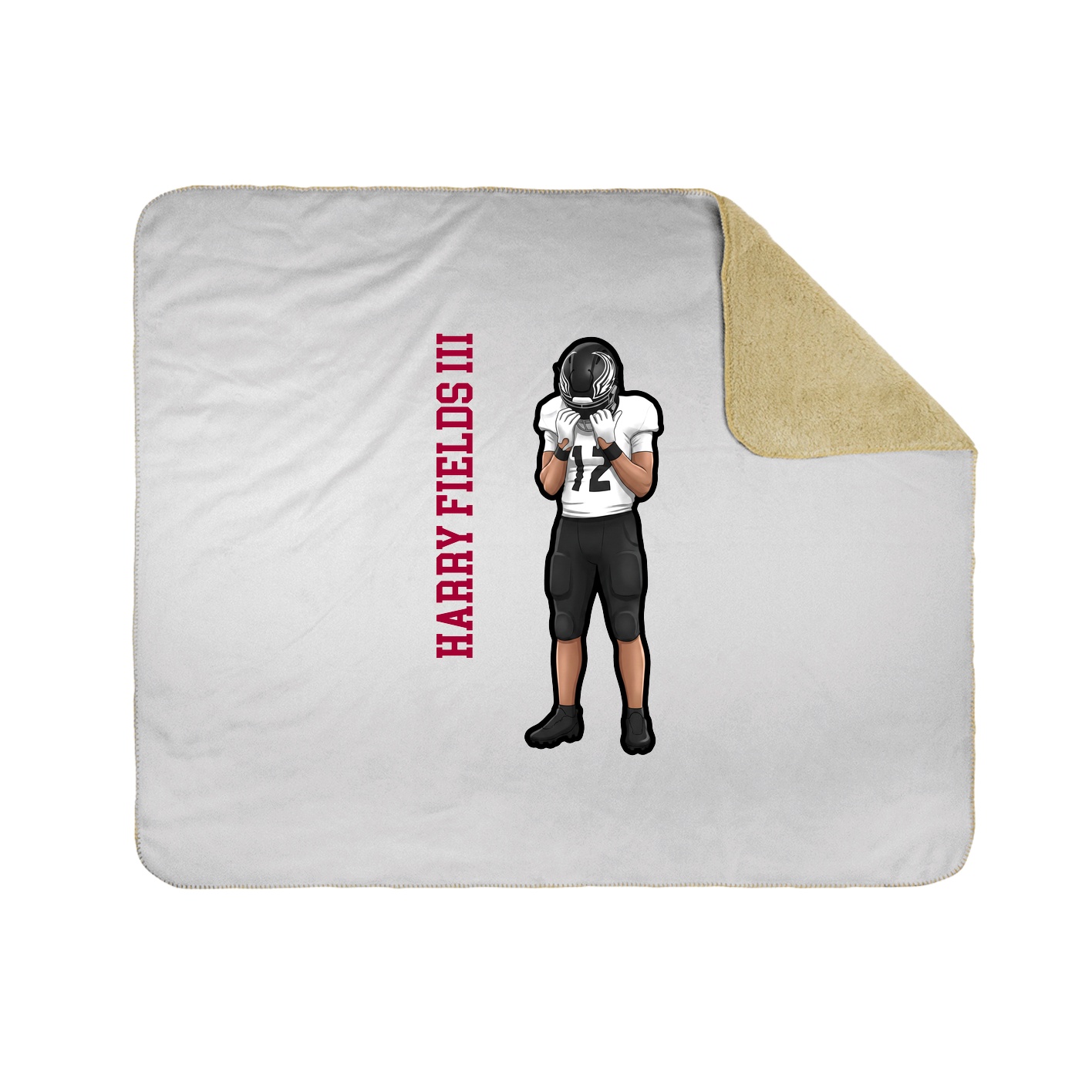 Throw Blanket — Name Vertical in White