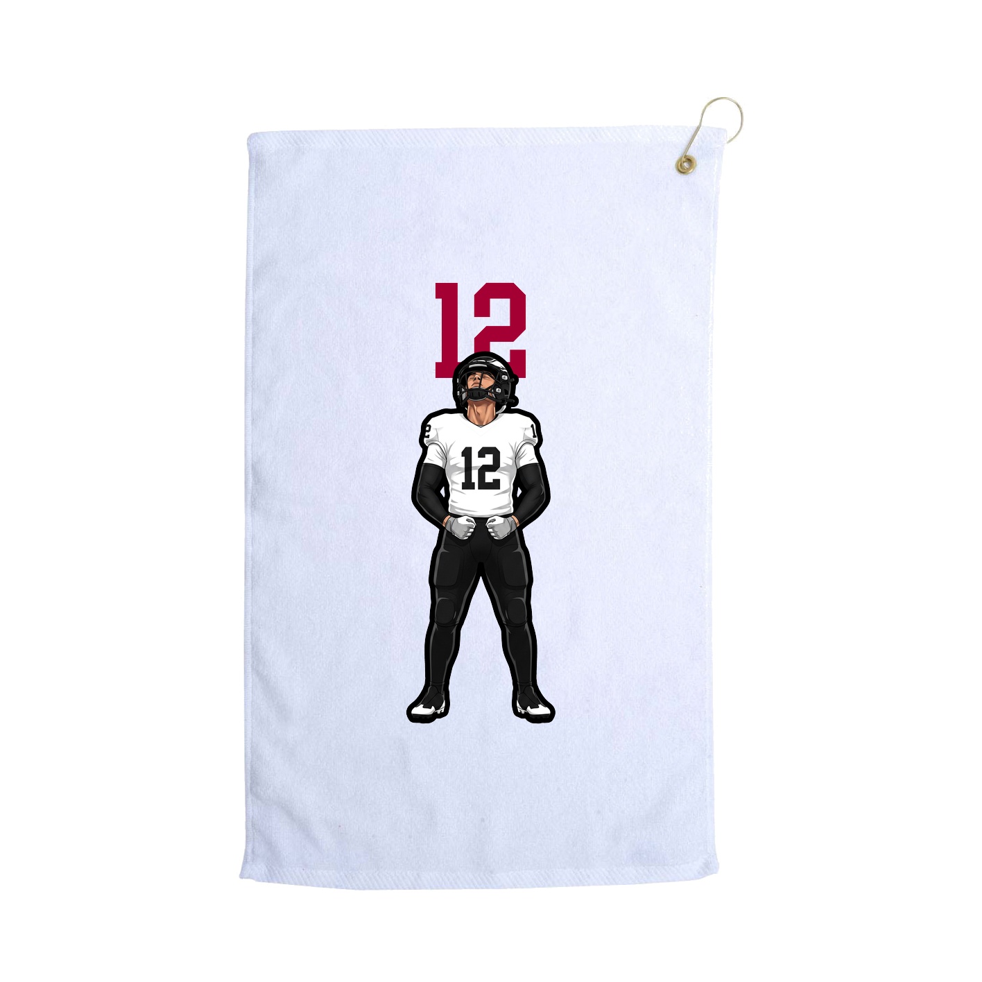 Golf Towel — Number Top in White