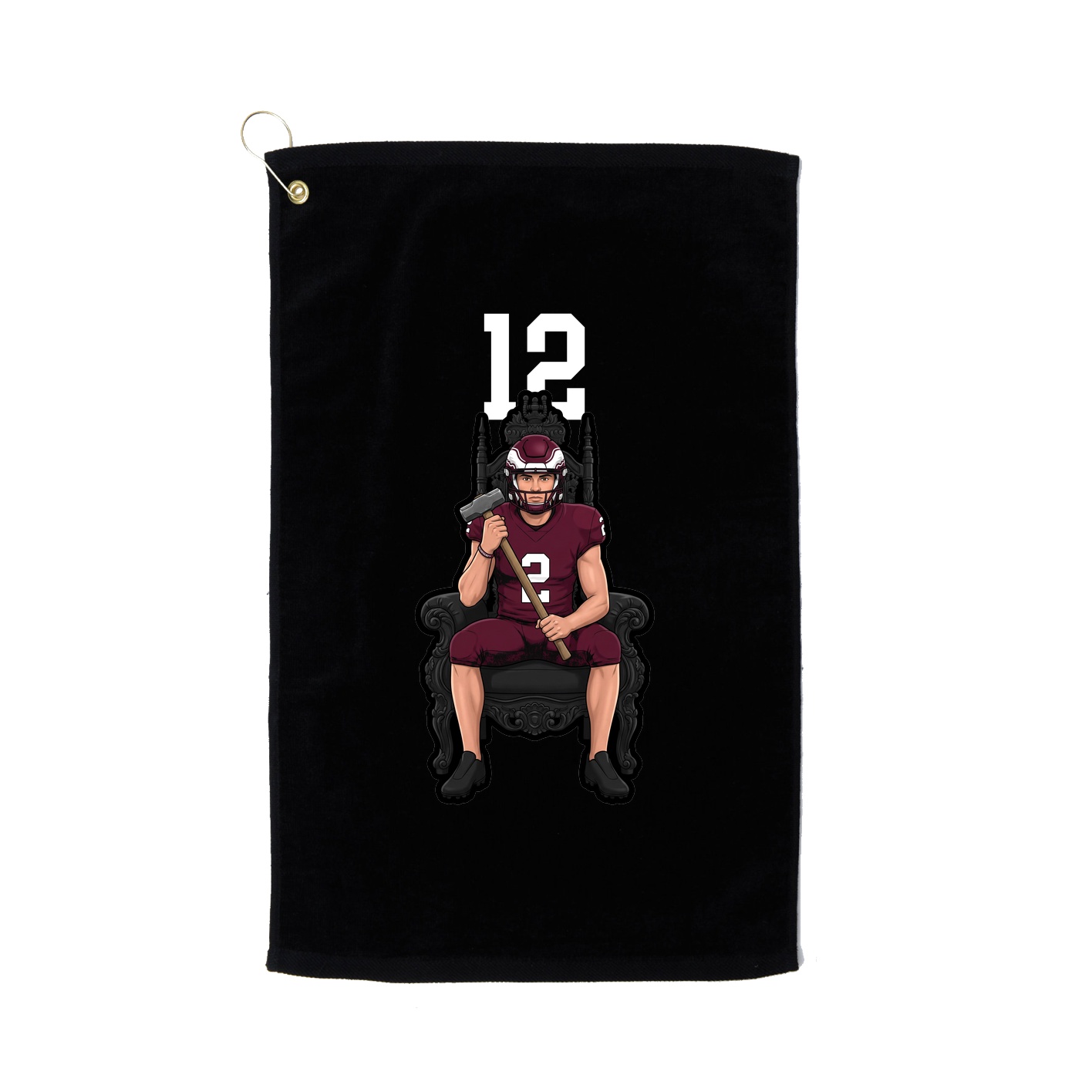 Golf Towel — Number Top in Black