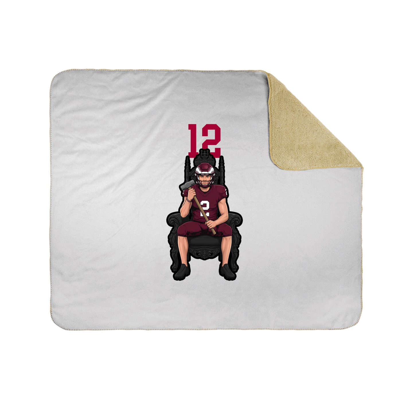 Throw Blanket — Number Top in White