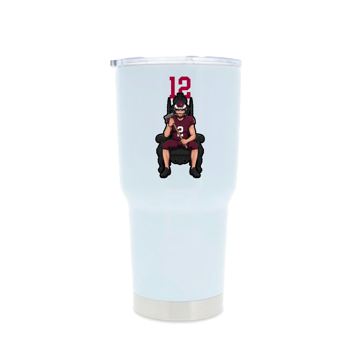 30oz Stainless Steel Tumbler — Number Top in White