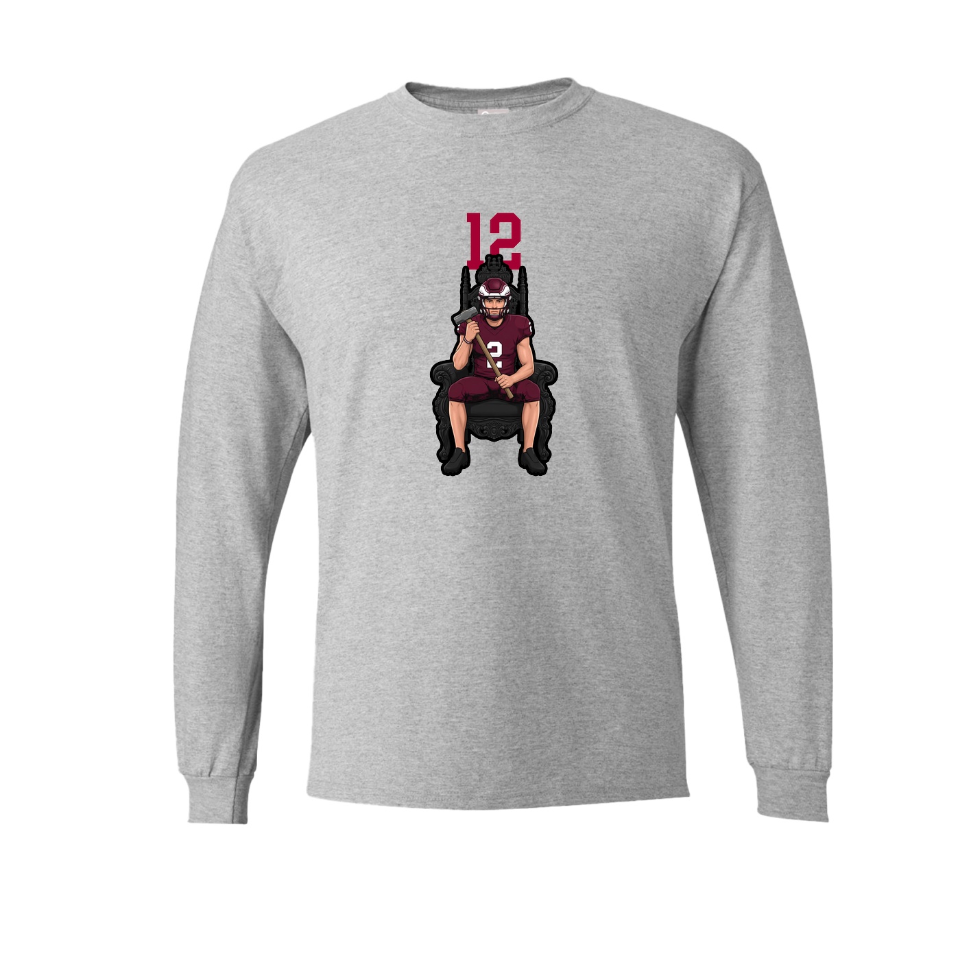 Long Sleeve Tee — Number Top in Grey
