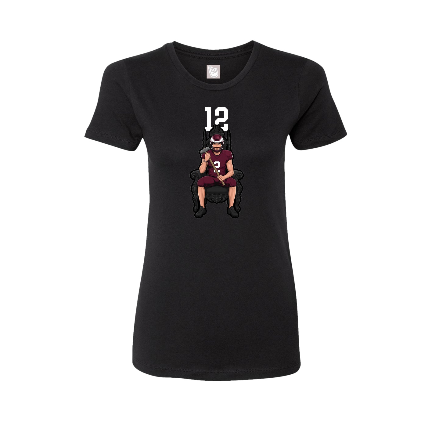 Fitted Women's Tee — Number Top in Black