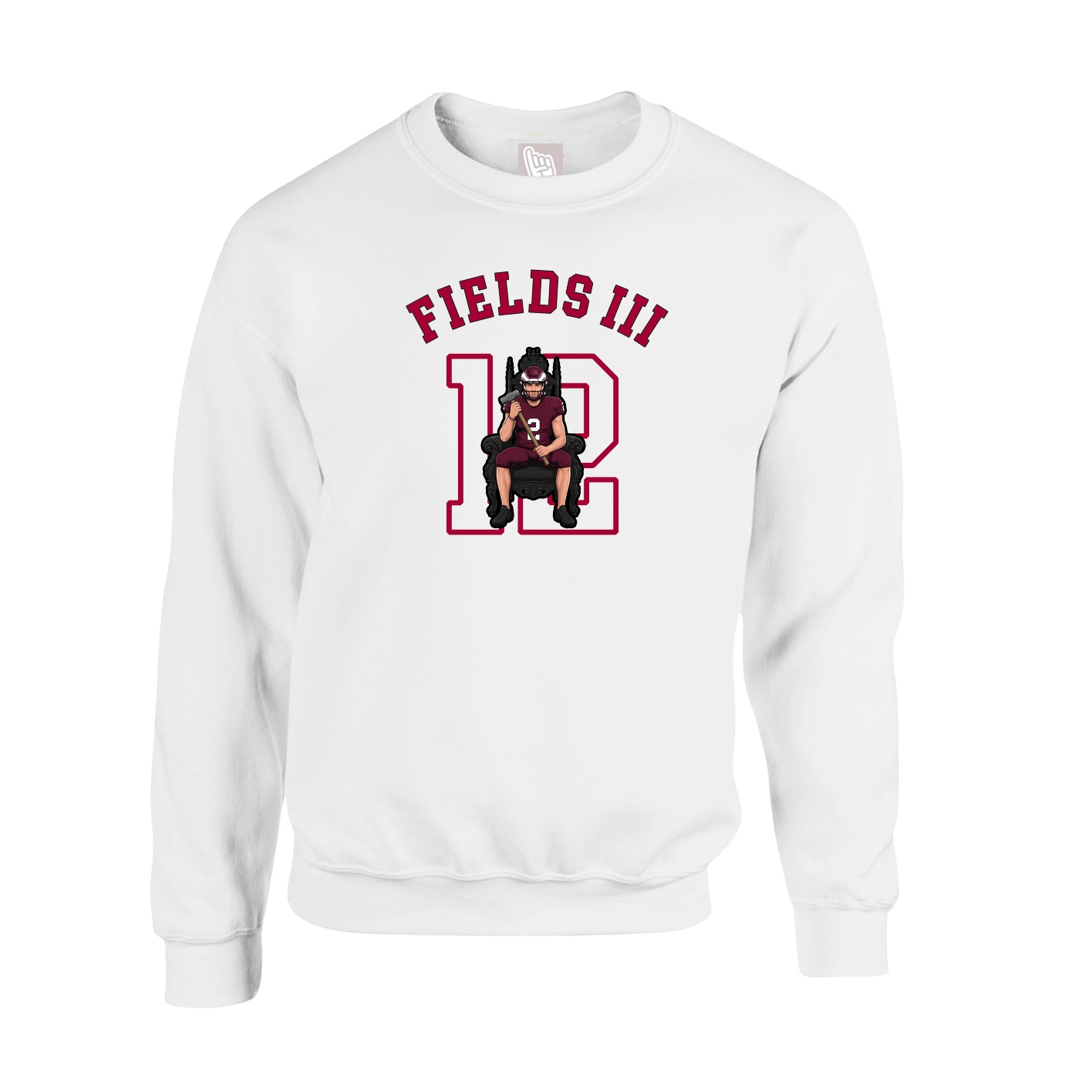 Fleece Crew — Shirsey Arch in White