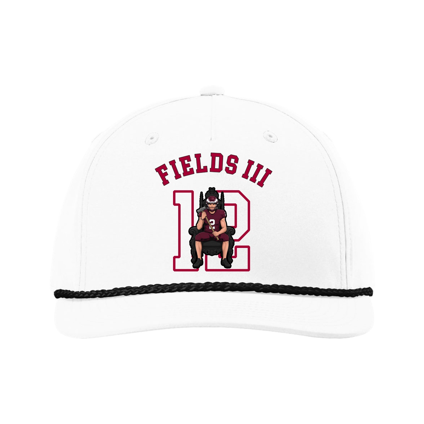 Five-Panel Classic Rope Cap — Shirsey Arch in White